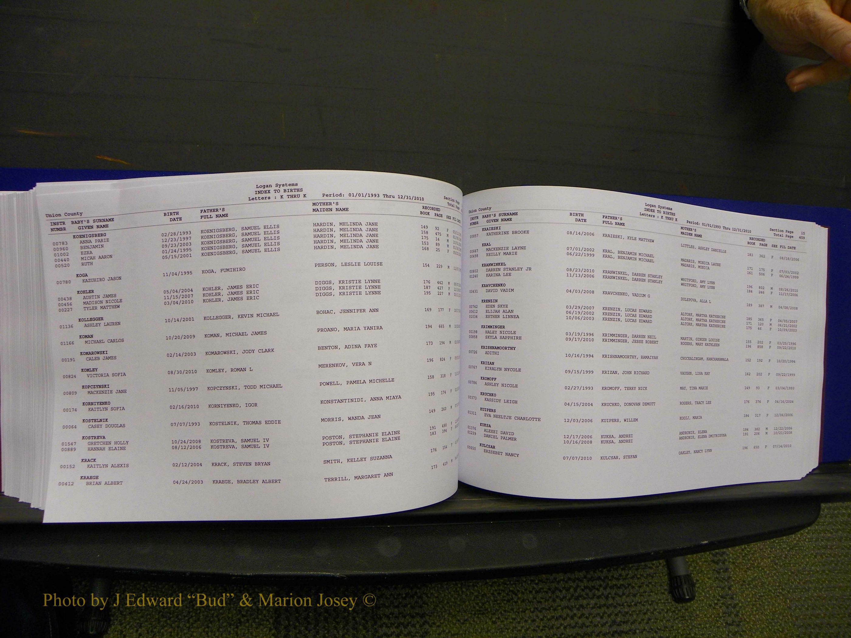 Union Co, NC Births, A-Z, 1993-2010 (262).JPG