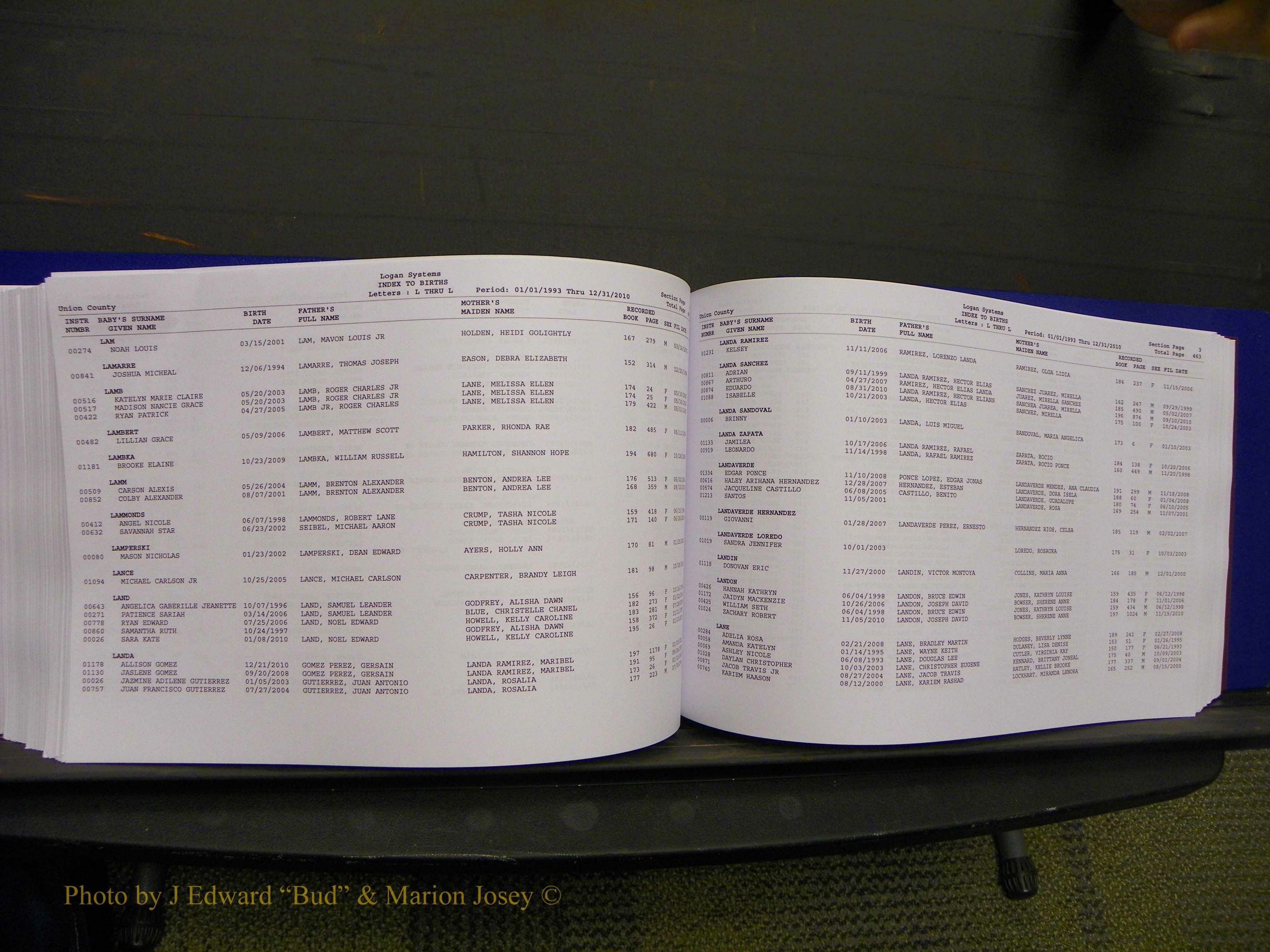 Union Co, NC Births, A-Z, 1993-2010 (265).JPG