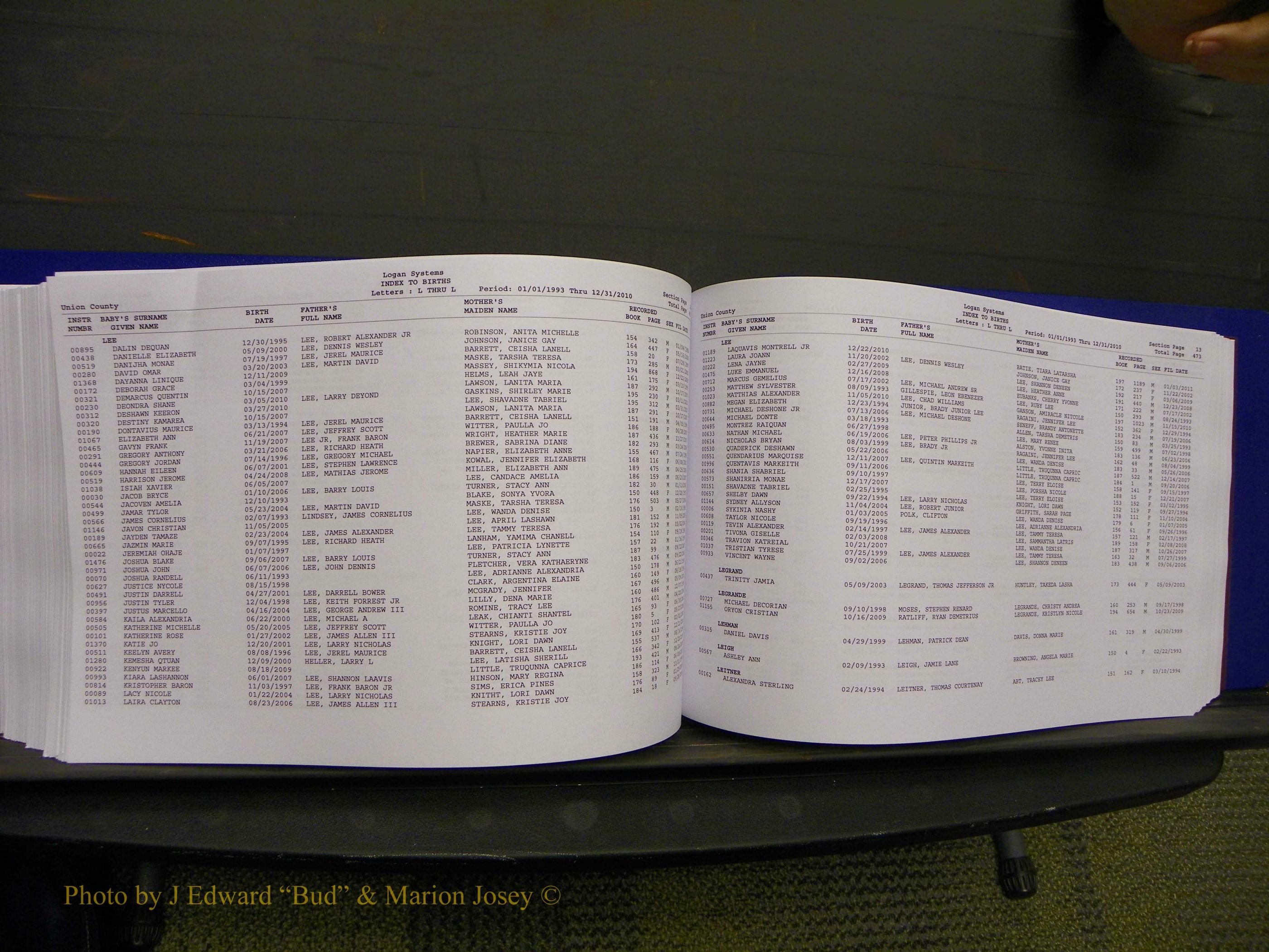 Union Co, NC Births, A-Z, 1993-2010 (269).JPG