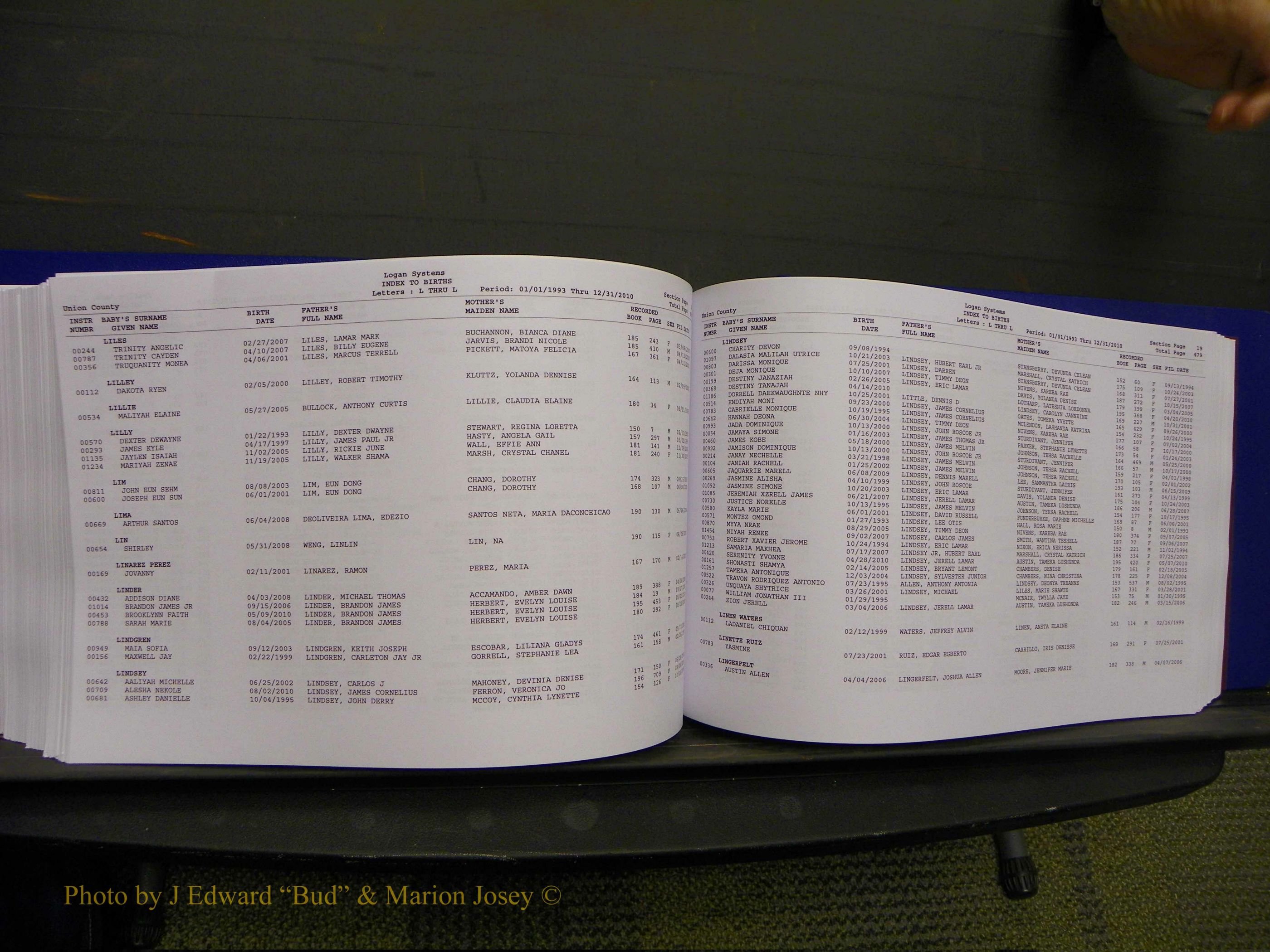 Union Co, NC Births, A-Z, 1993-2010 (271).JPG