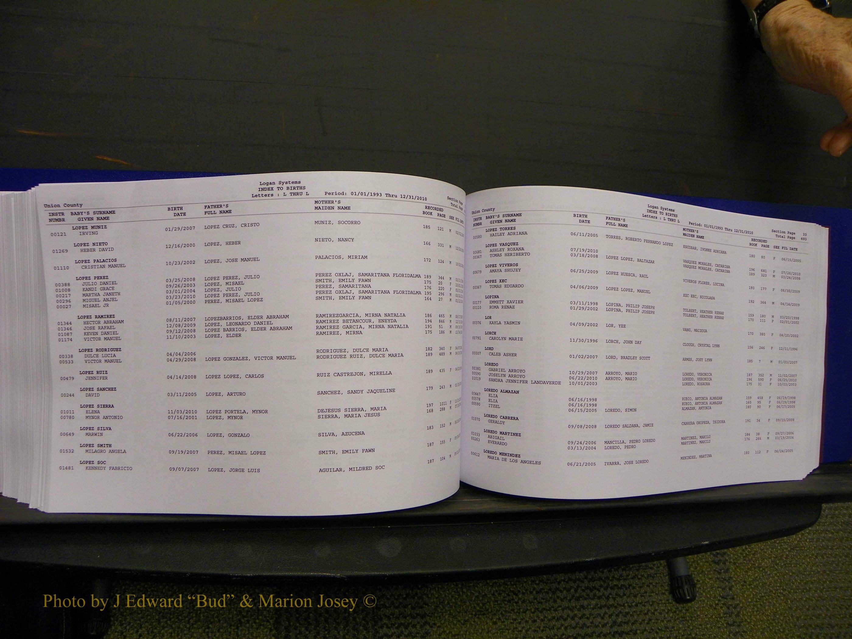 Union Co, NC Births, A-Z, 1993-2010 (279).JPG