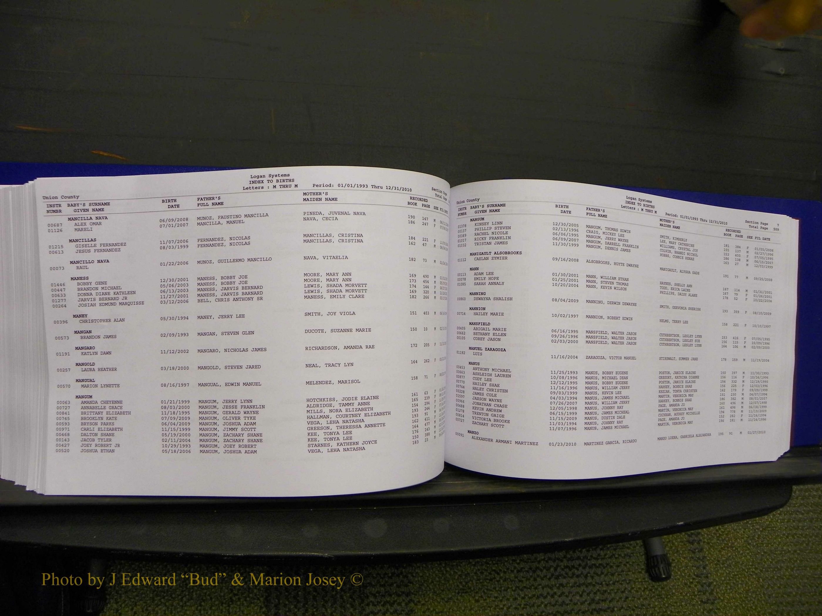 Union Co, NC Births, A-Z, 1993-2010 (287).JPG
