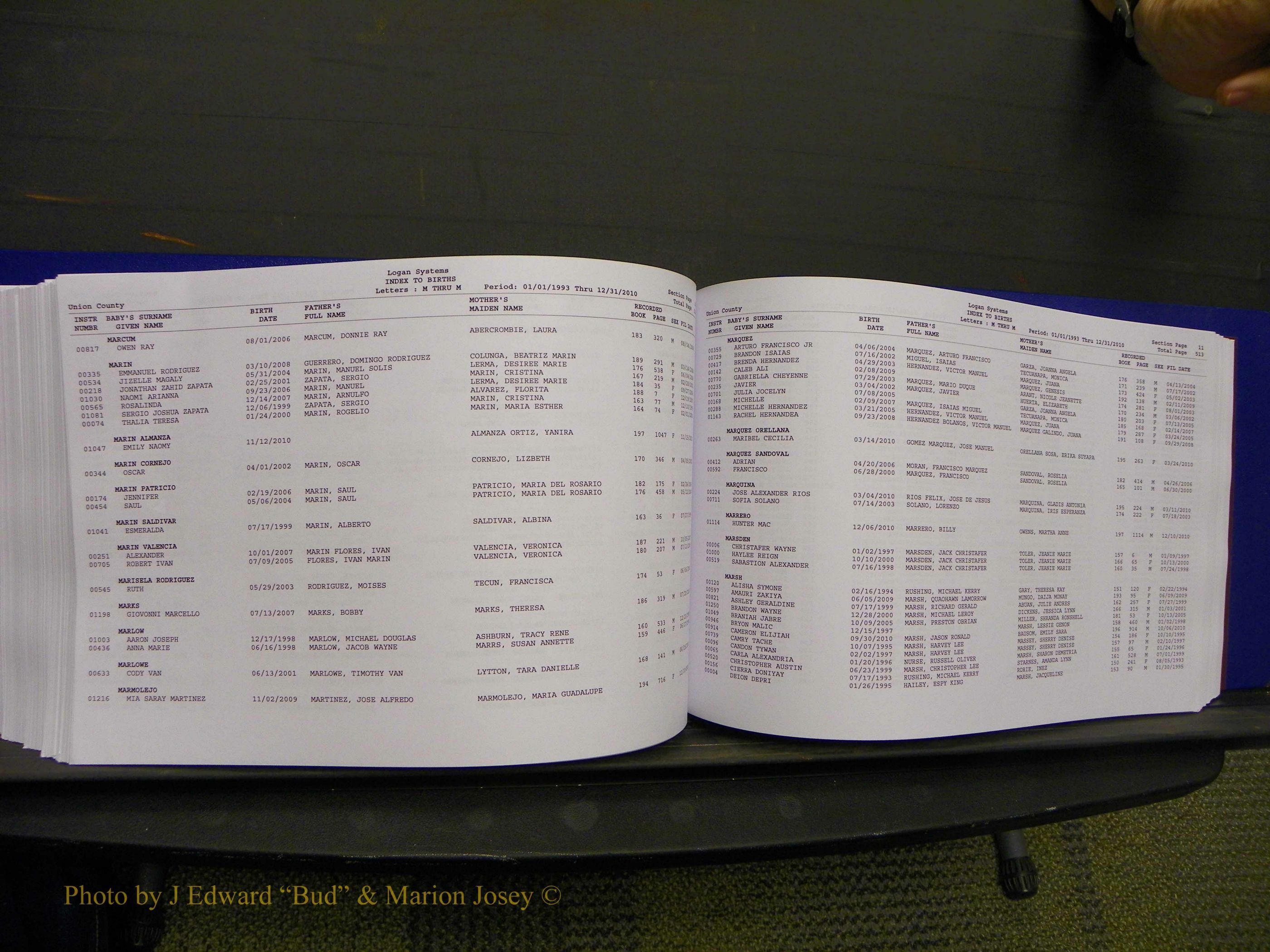 Union Co, NC Births, A-Z, 1993-2010 (289).JPG