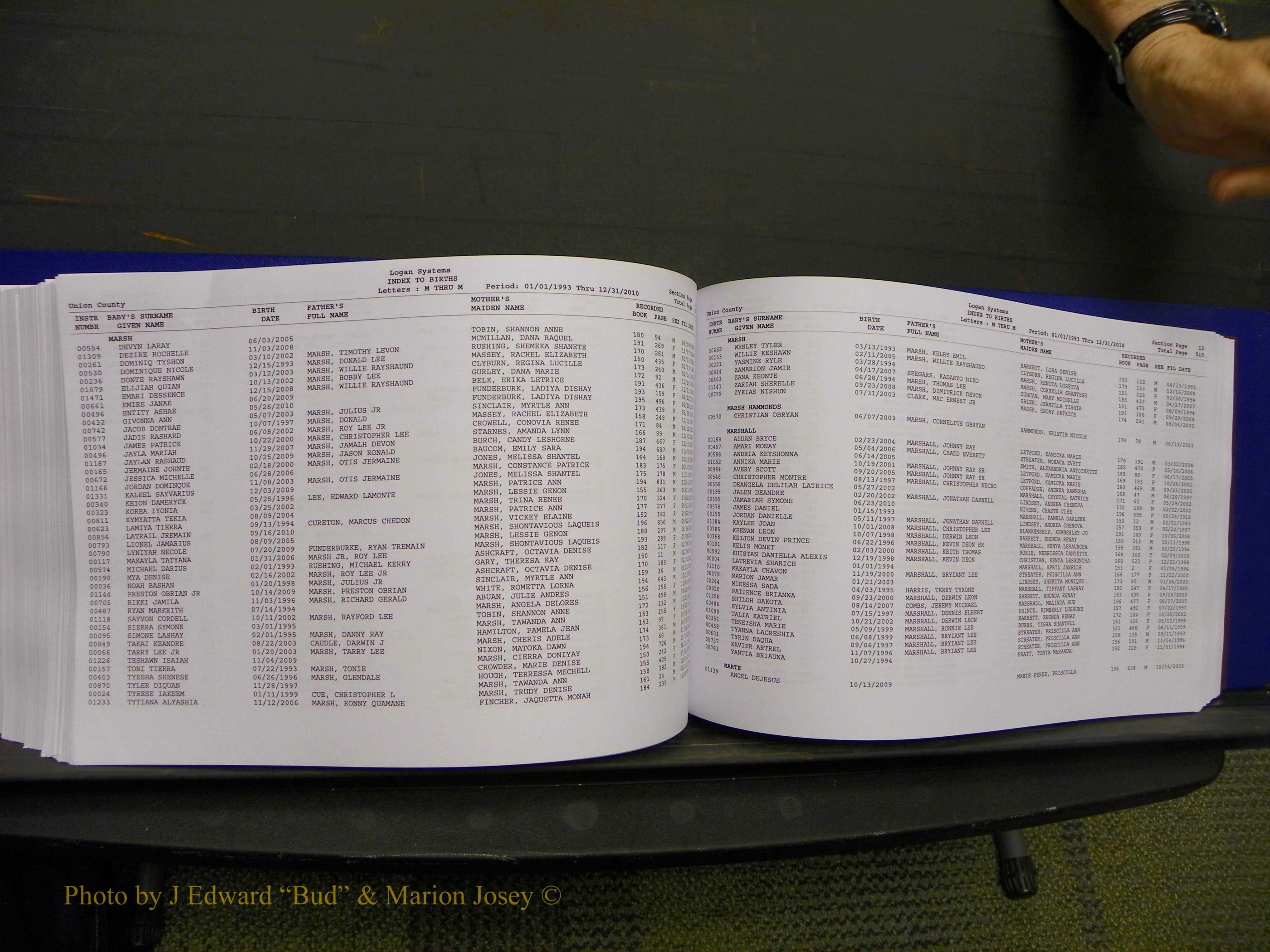 Union Co, NC Births, A-Z, 1993-2010 (290).JPG