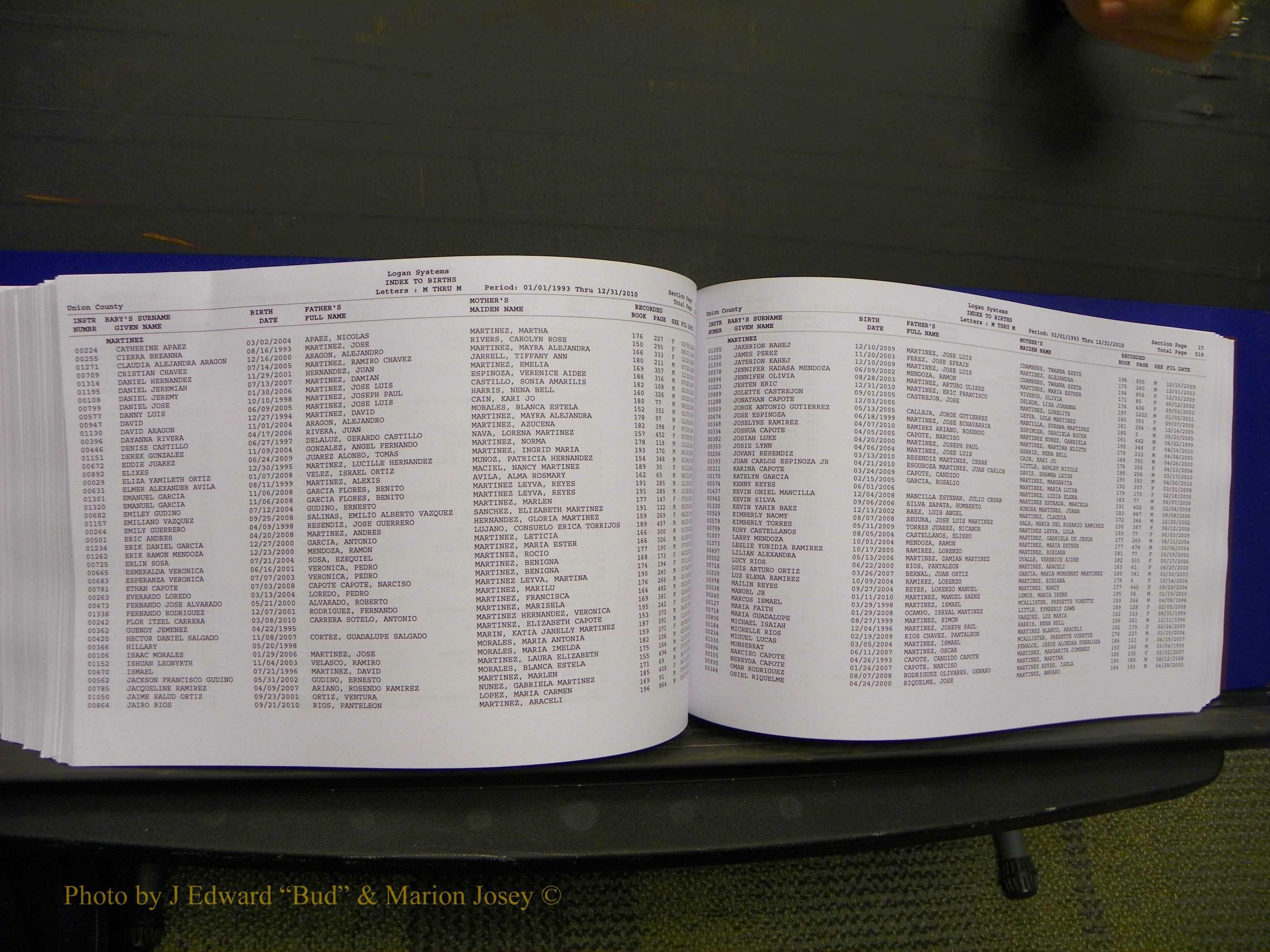 Union Co, NC Births, A-Z, 1993-2010 (292).JPG