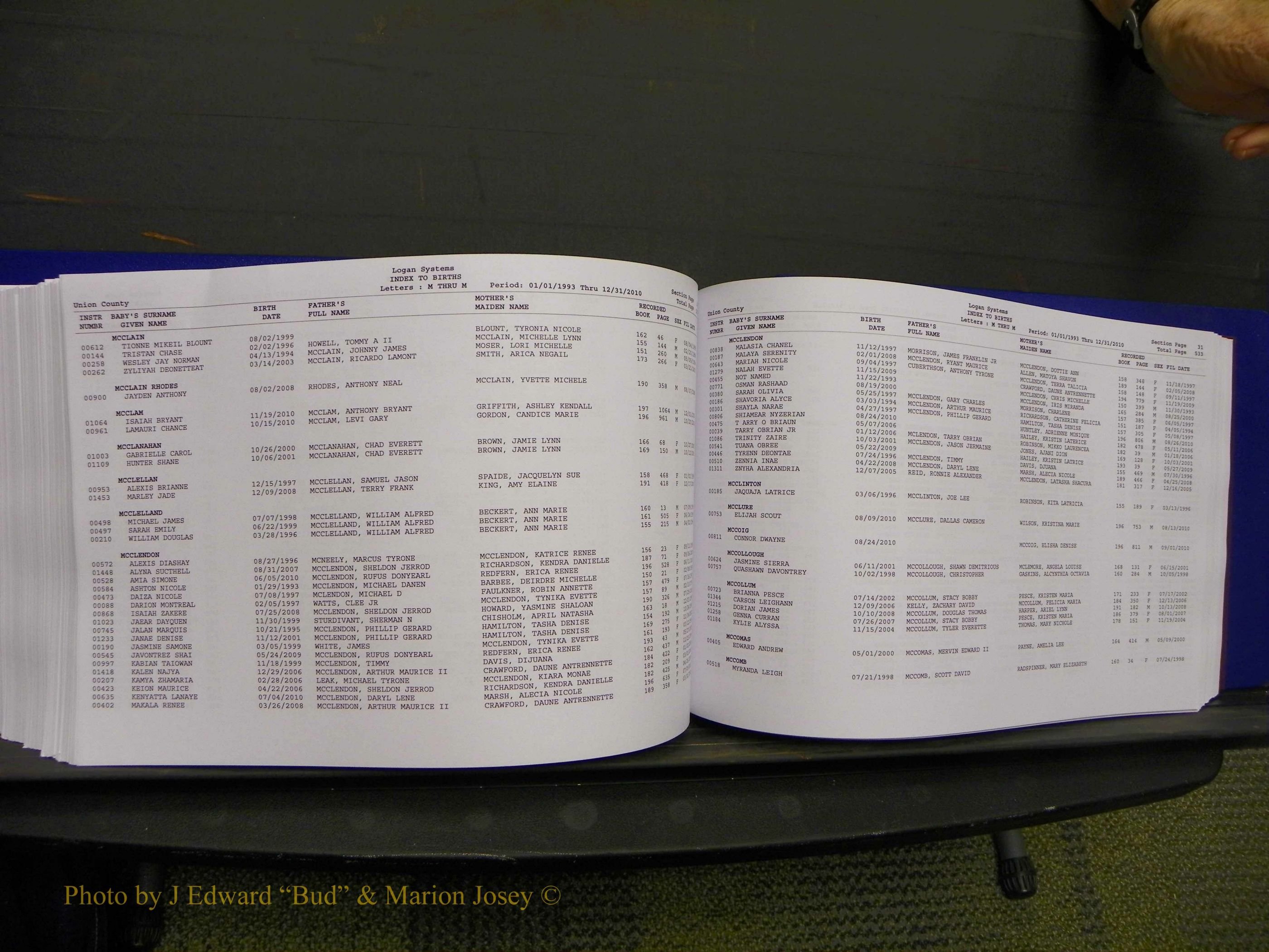 Union Co, NC Births, A-Z, 1993-2010 (299).JPG