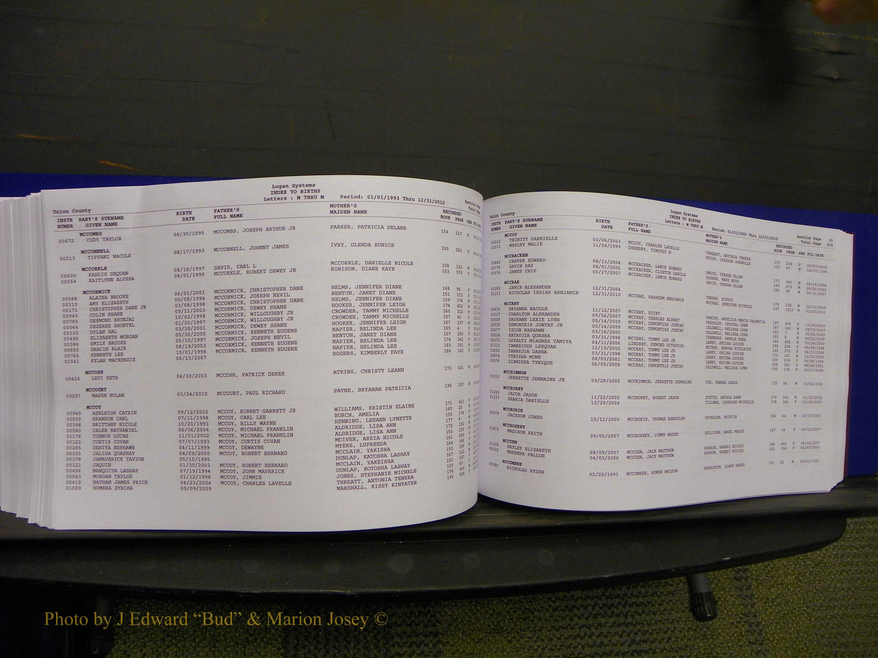 Union Co, NC Births, A-Z, 1993-2010 (300).JPG