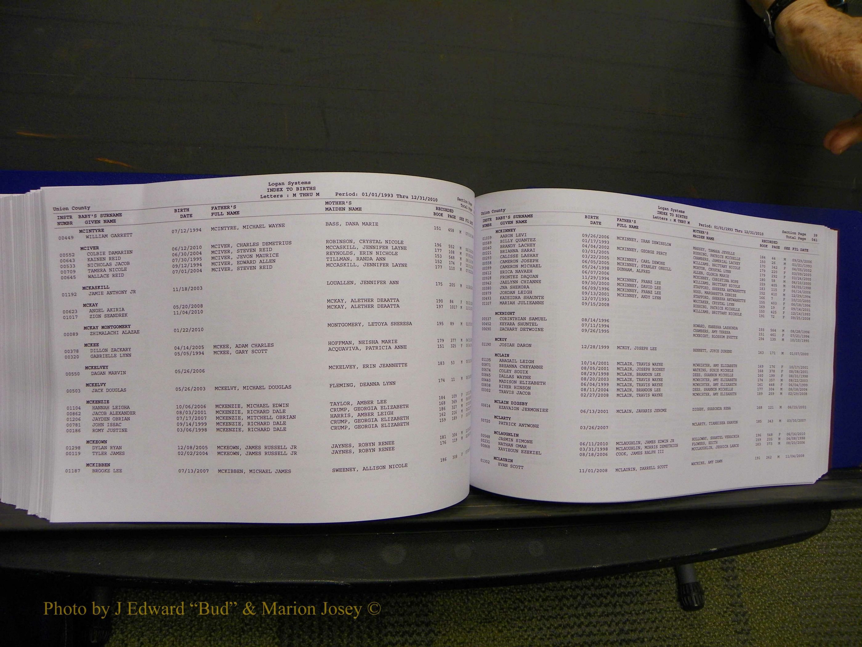 Union Co, NC Births, A-Z, 1993-2010 (303).JPG