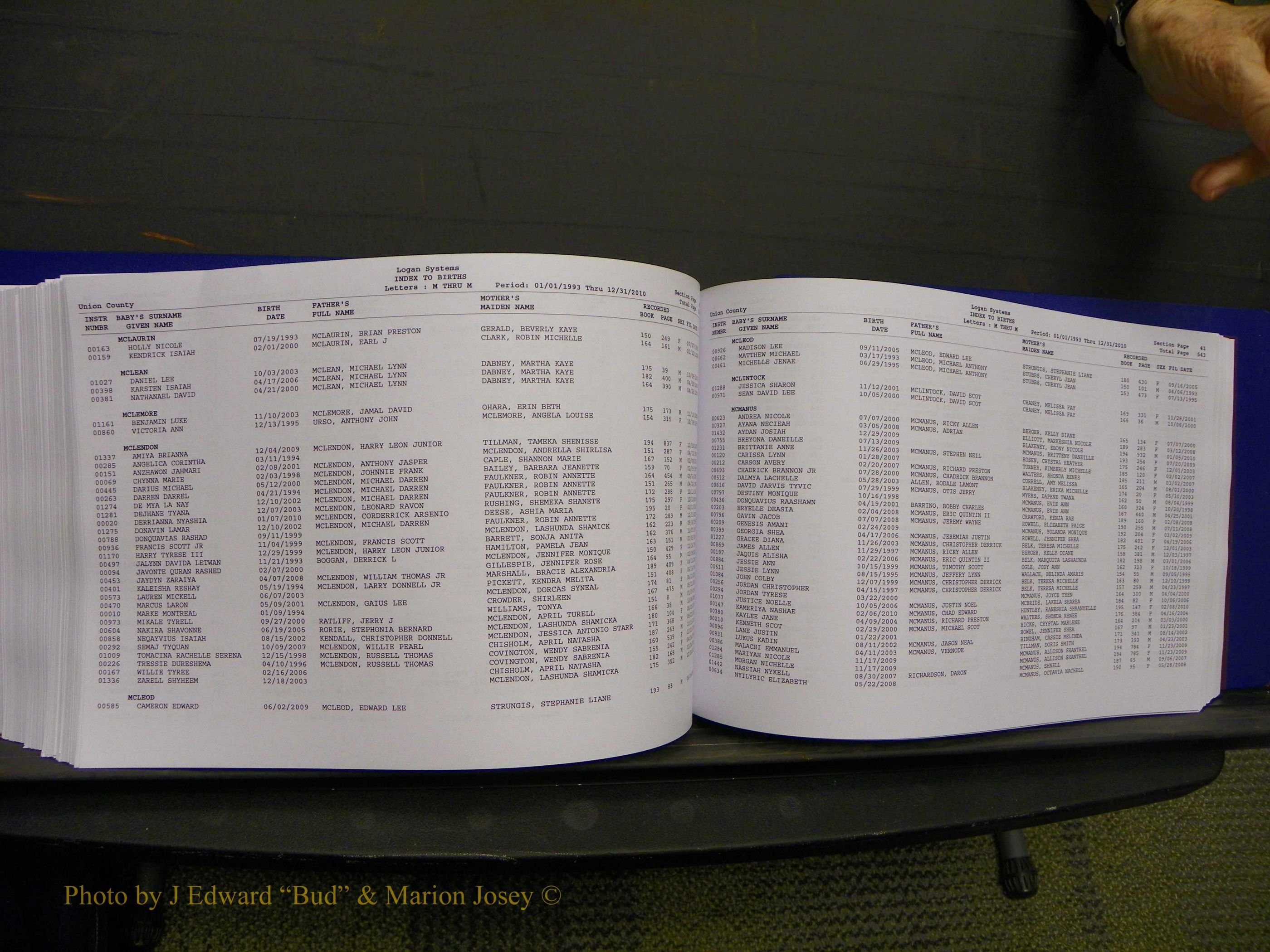 Union Co, NC Births, A-Z, 1993-2010 (304).JPG
