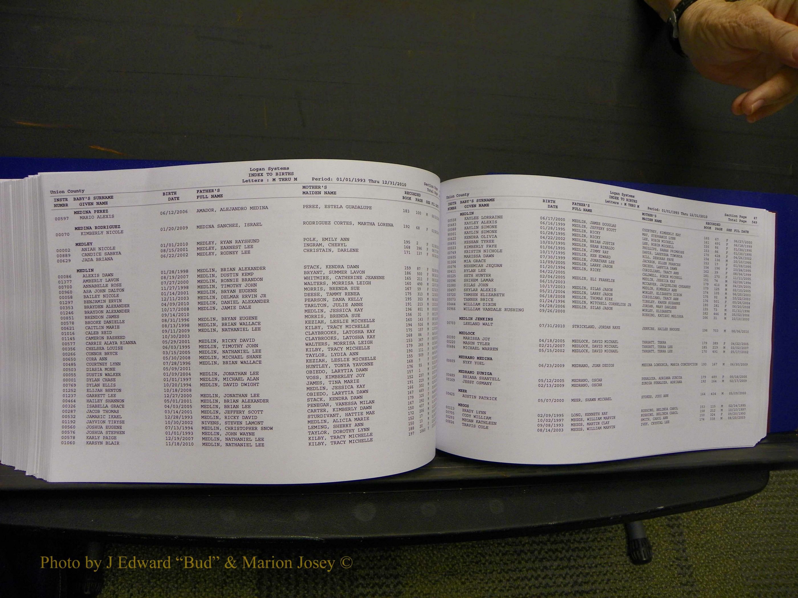 Union Co, NC Births, A-Z, 1993-2010 (307).JPG