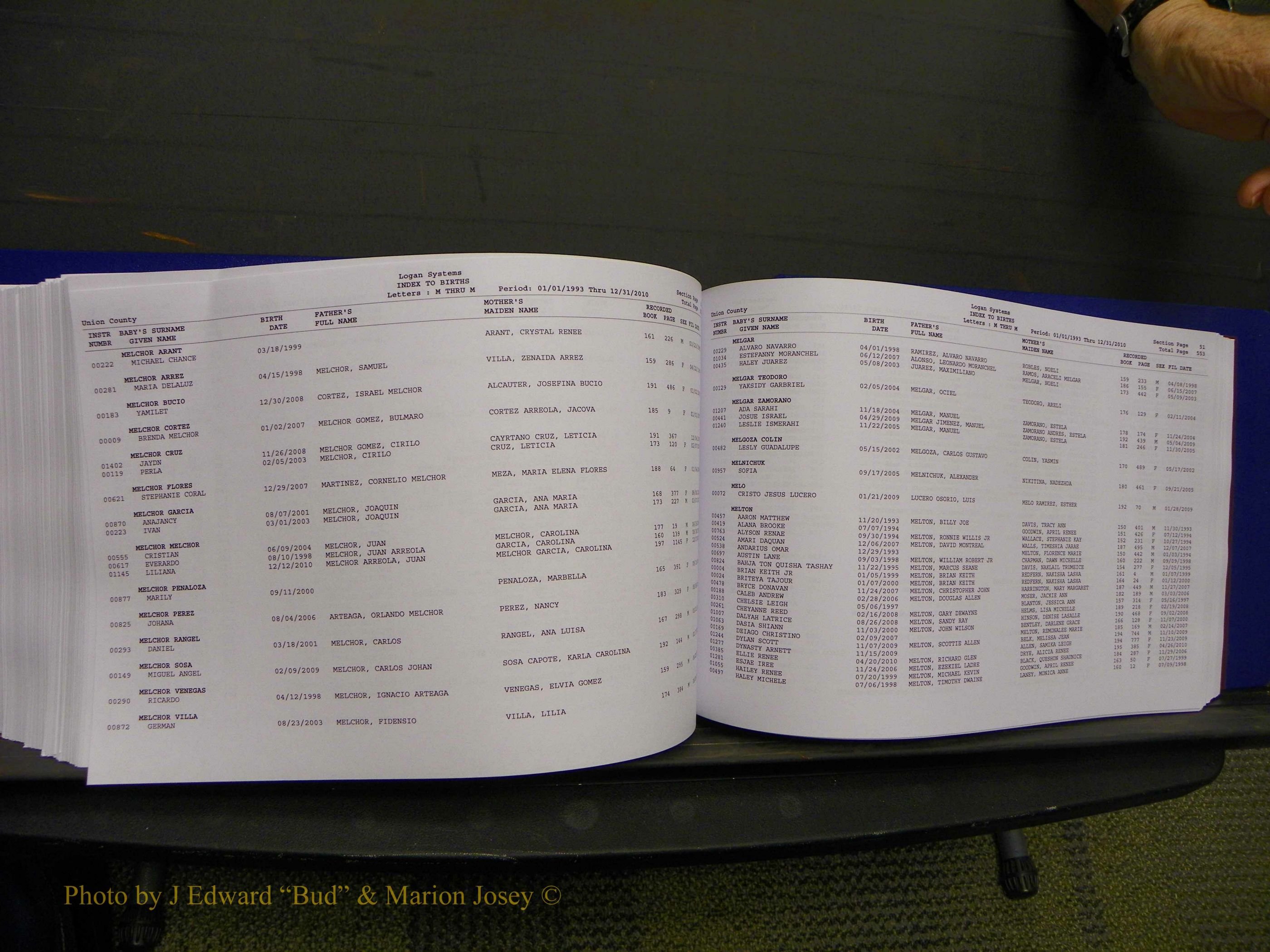 Union Co, NC Births, A-Z, 1993-2010 (308).JPG