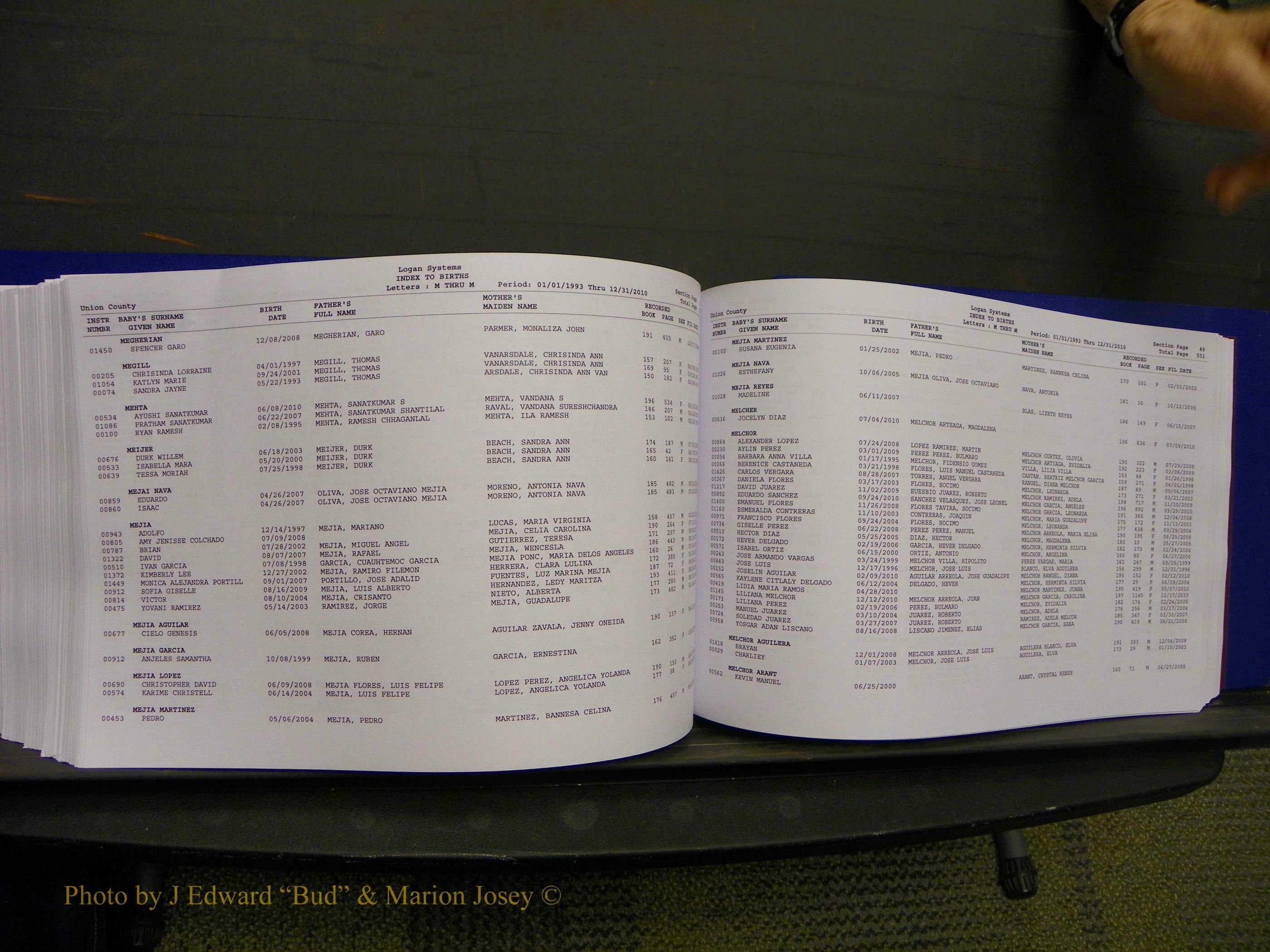 Union Co, NC Births, A-Z, 1993-2010 (309).JPG