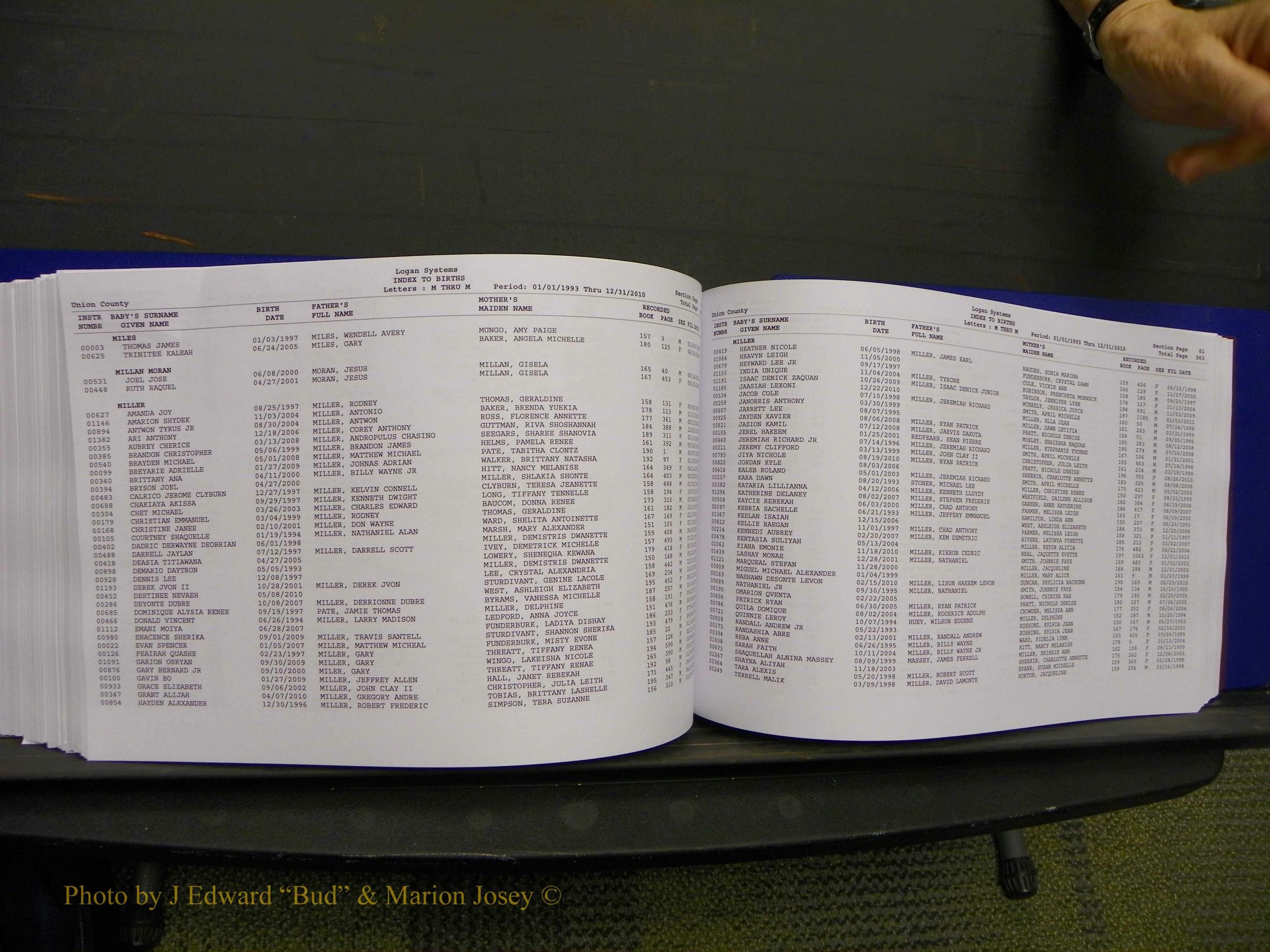 Union Co, NC Births, A-Z, 1993-2010 (314).JPG