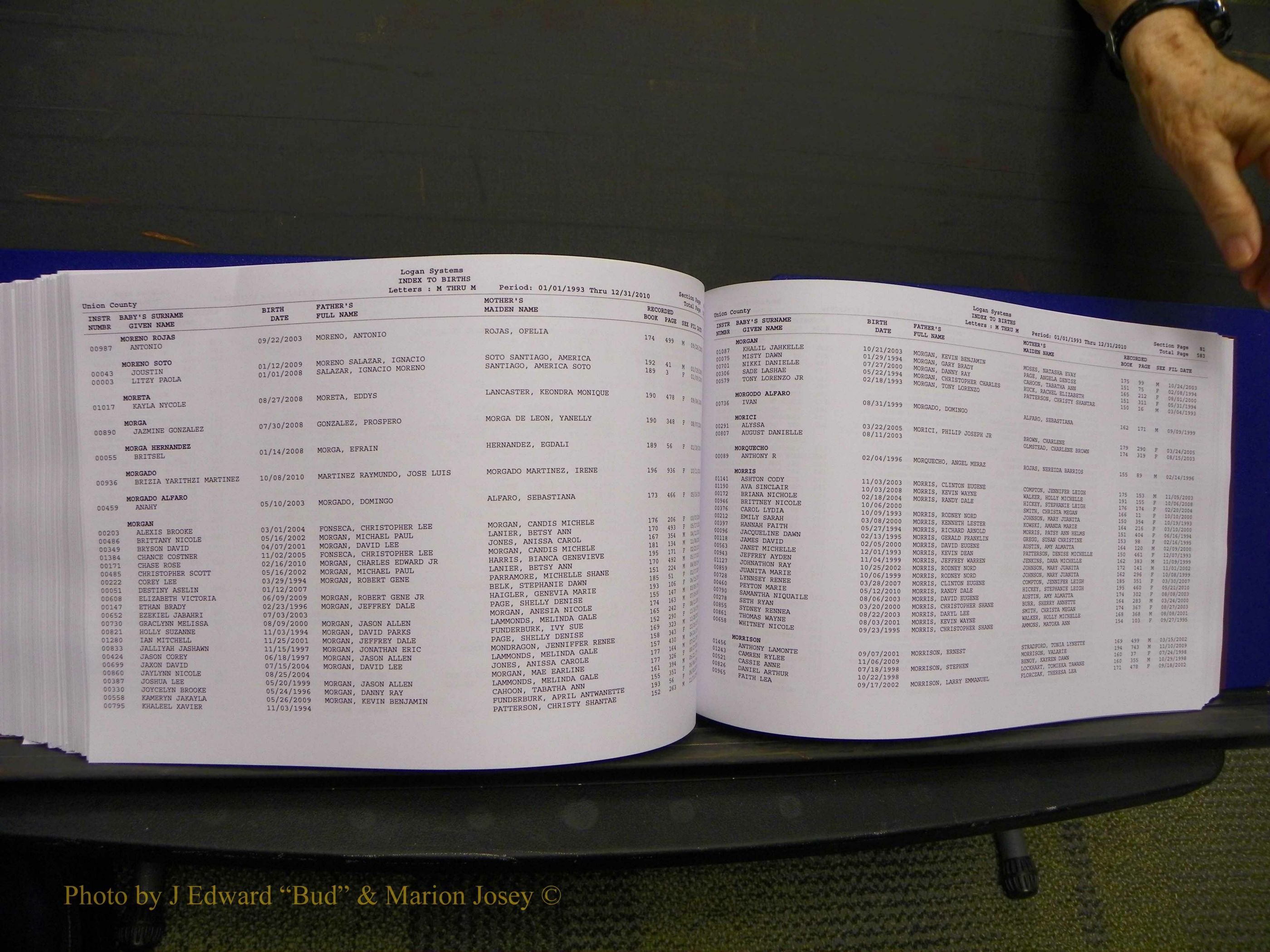Union Co, NC Births, A-Z, 1993-2010 (324).JPG