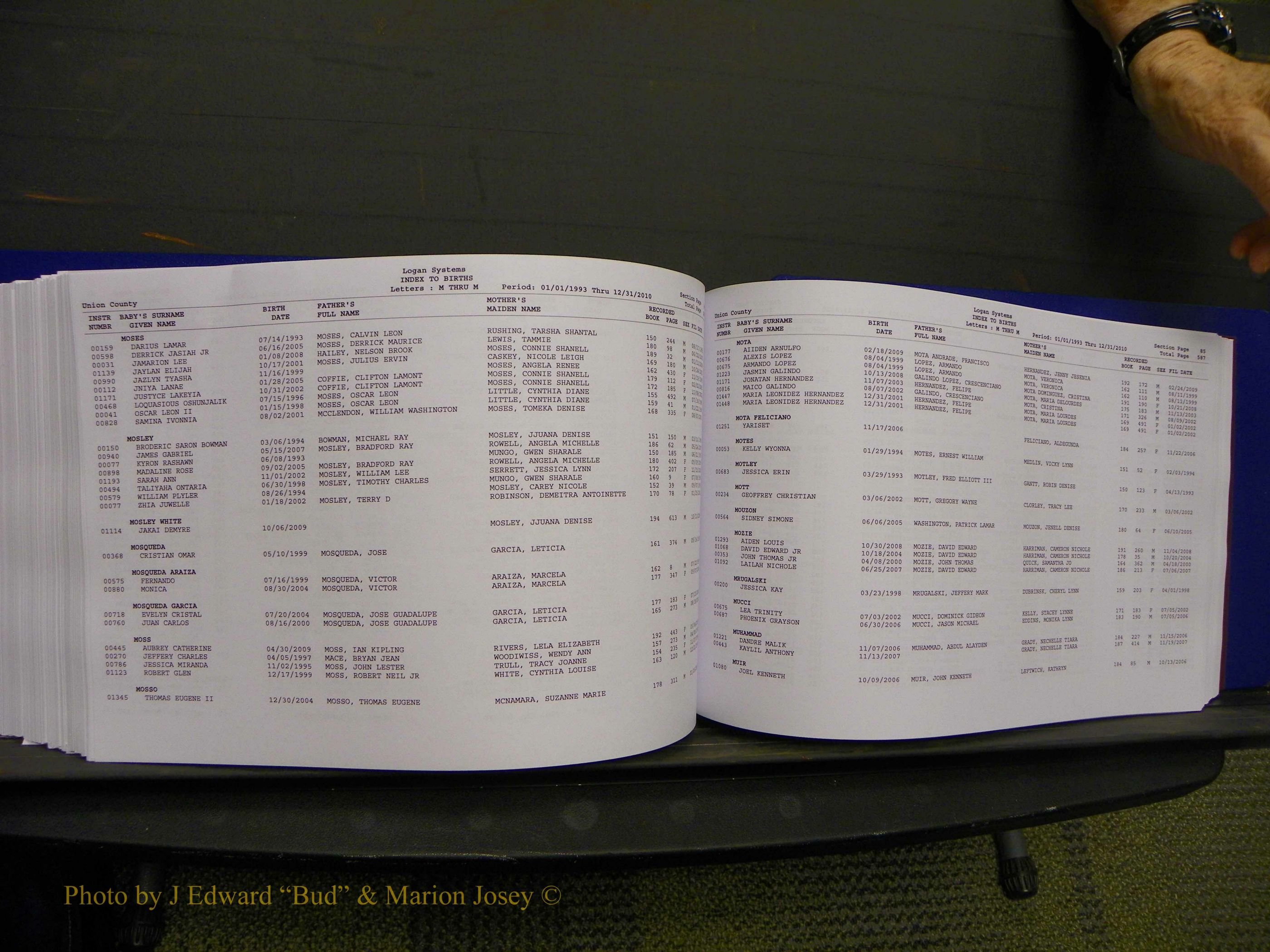Union Co, NC Births, A-Z, 1993-2010 (326).JPG