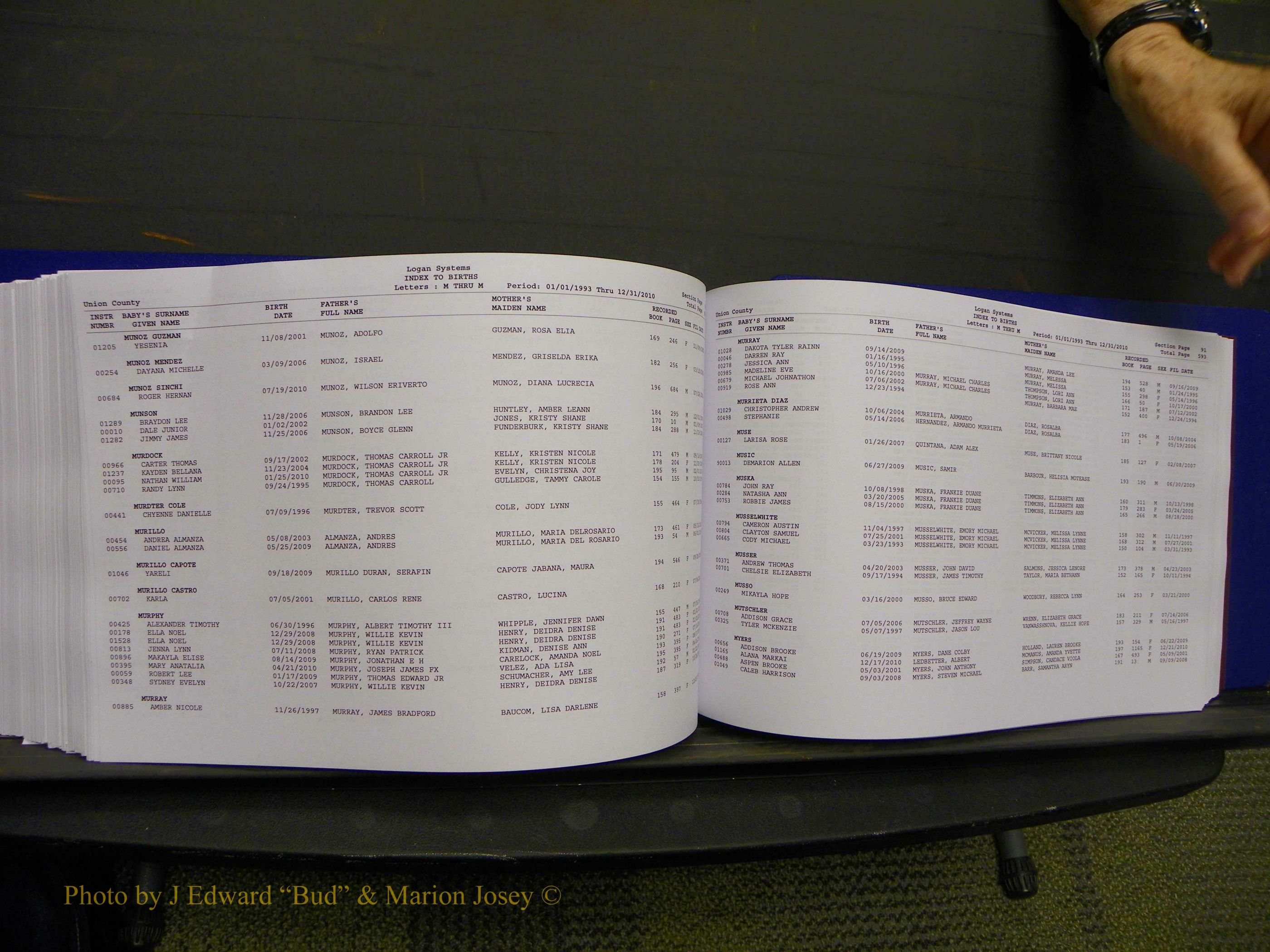 Union Co, NC Births, A-Z, 1993-2010 (329).JPG