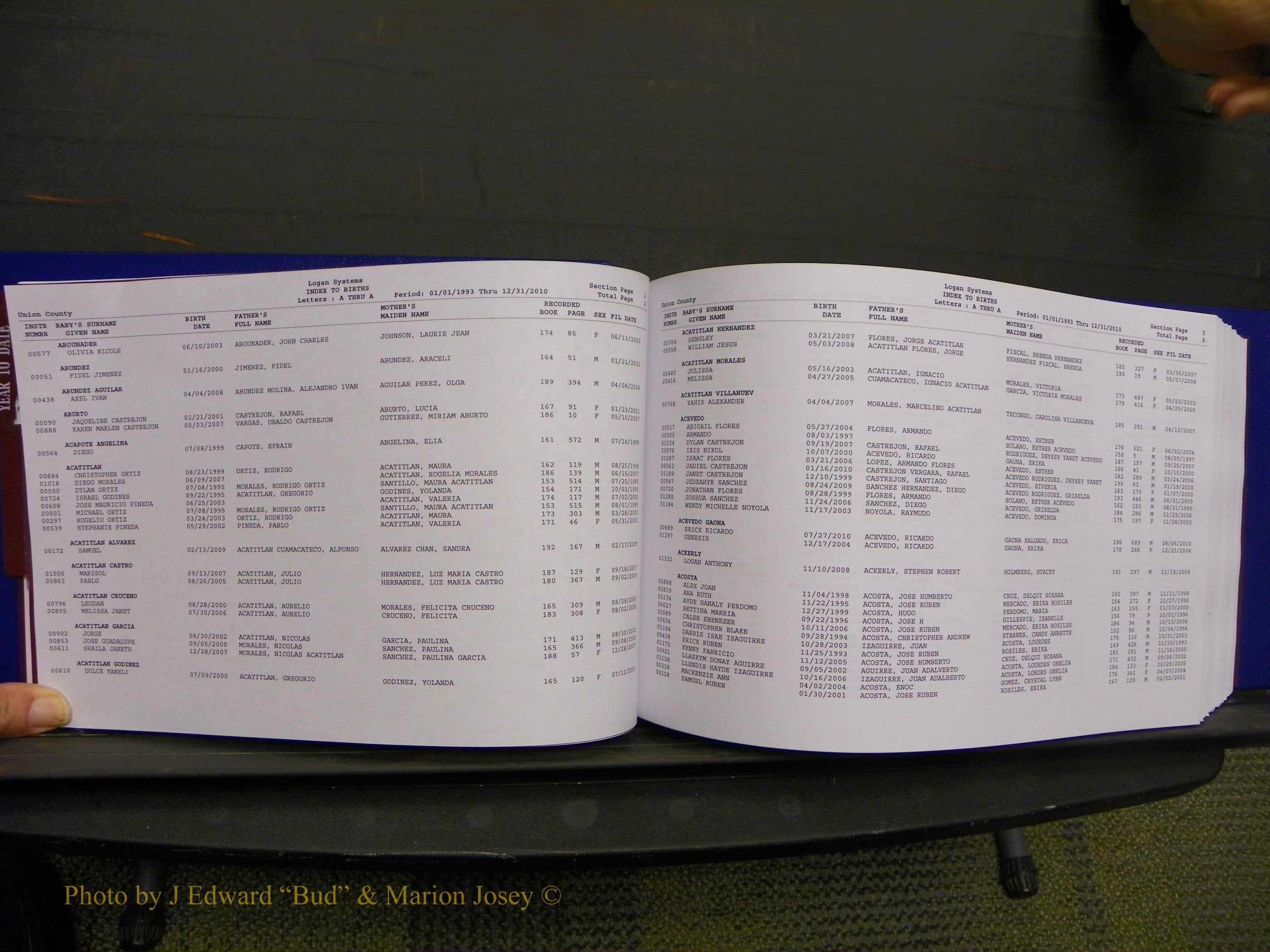 Union Co, NC Births, A-Z, 1993-2010 (33).JPG