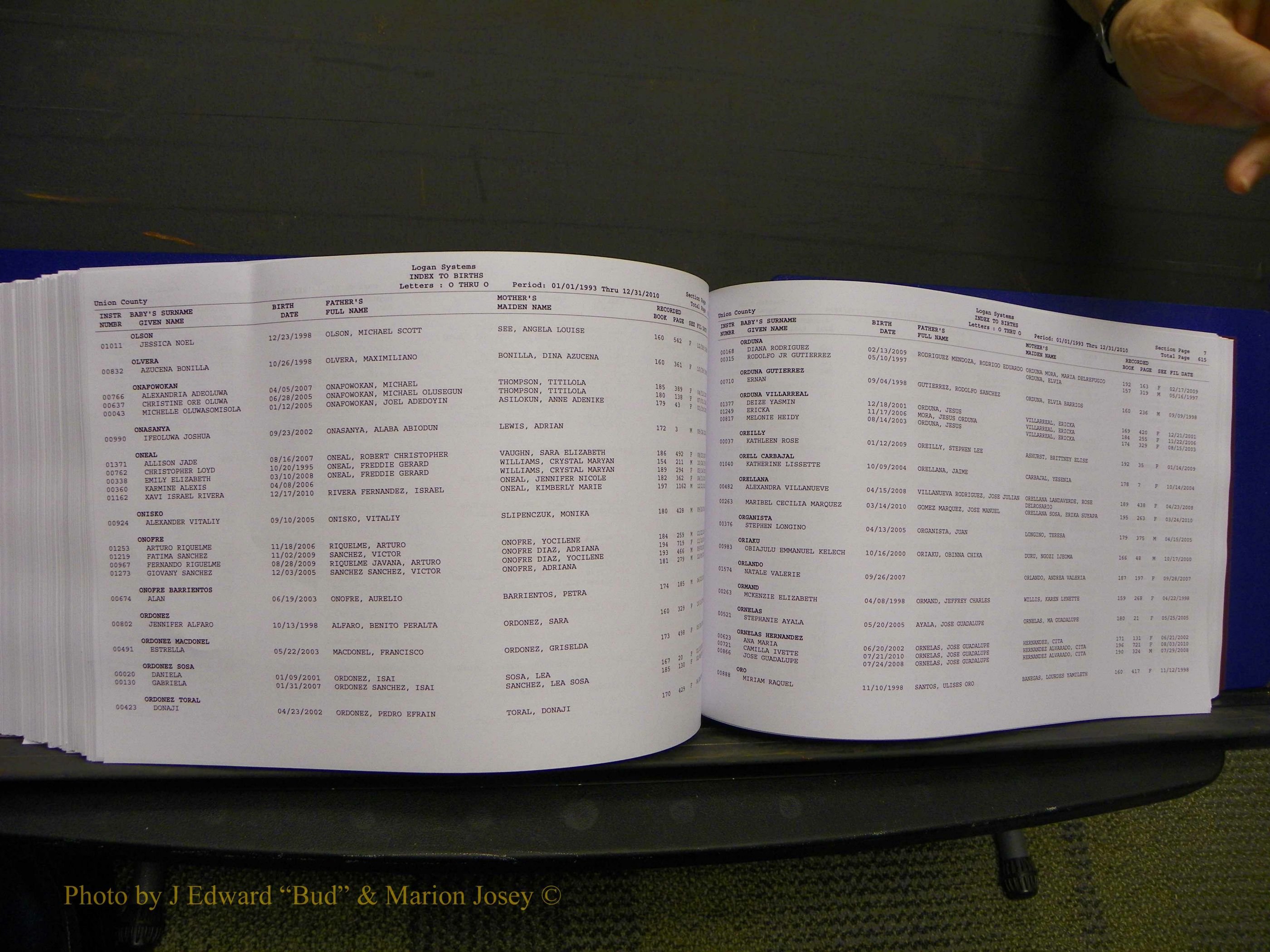 Union Co, NC Births, A-Z, 1993-2010 (340).JPG