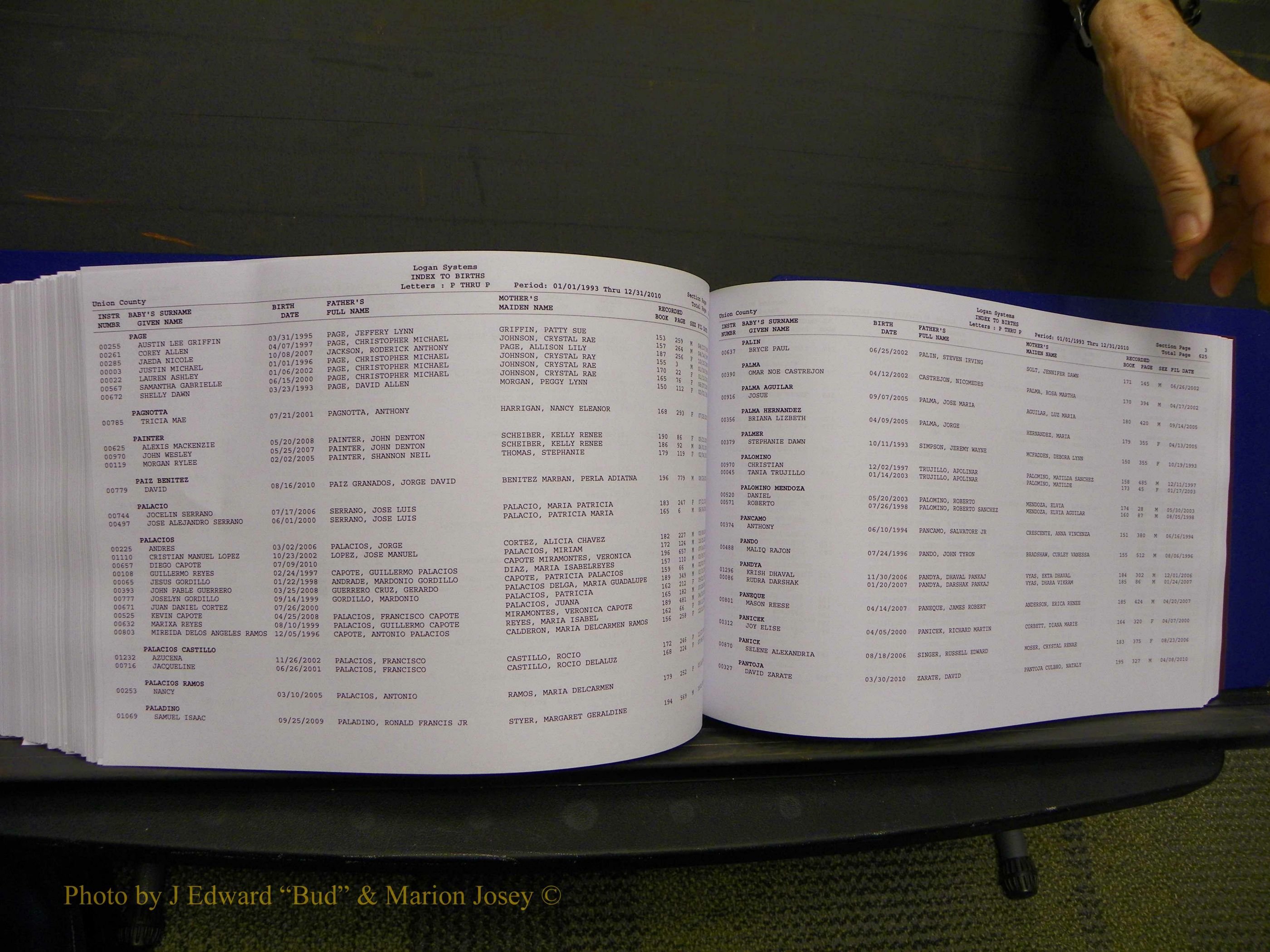 Union Co, NC Births, A-Z, 1993-2010 (345).JPG