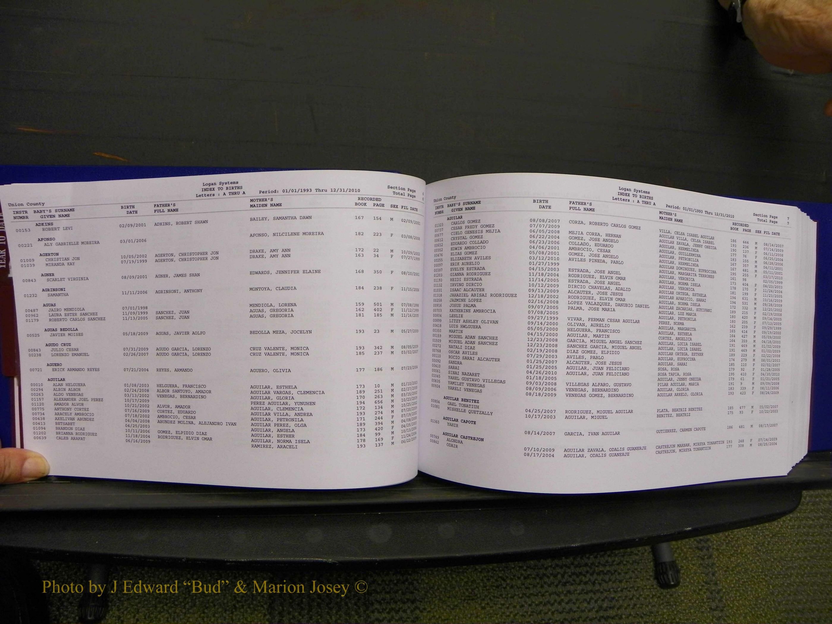 Union Co, NC Births, A-Z, 1993-2010 (35).JPG