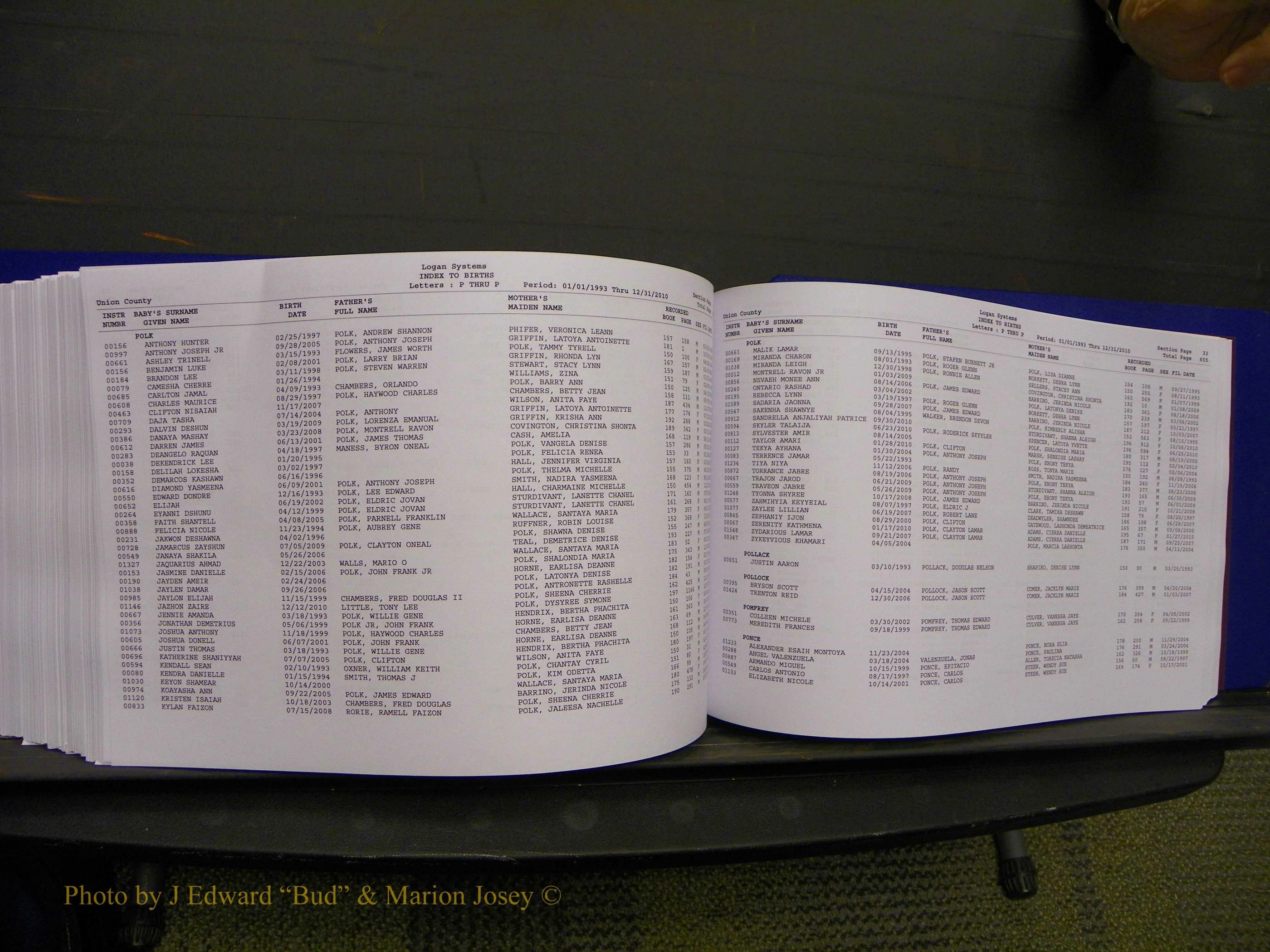 Union Co, NC Births, A-Z, 1993-2010 (360).JPG