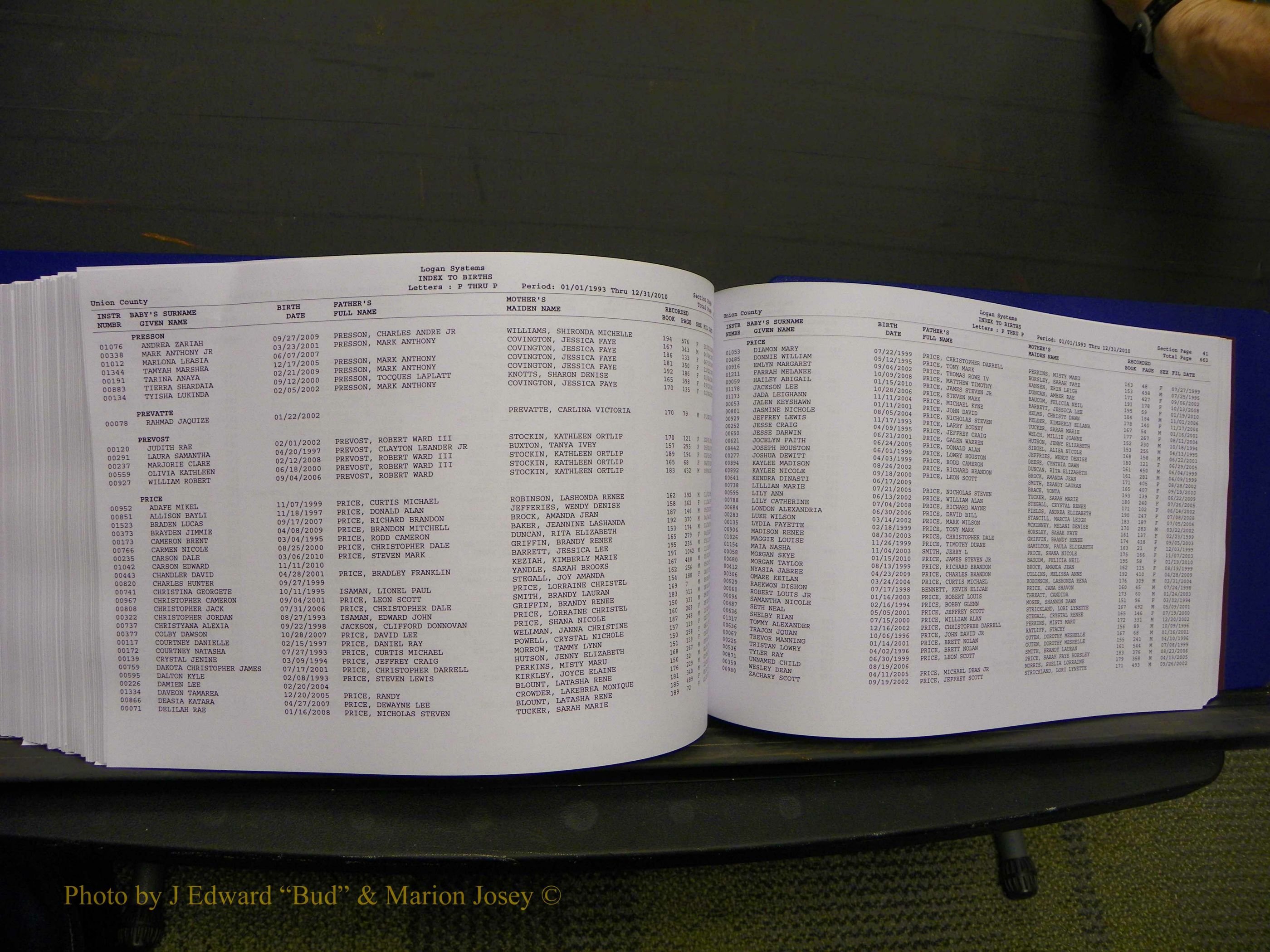 Union Co, NC Births, A-Z, 1993-2010 (364).JPG