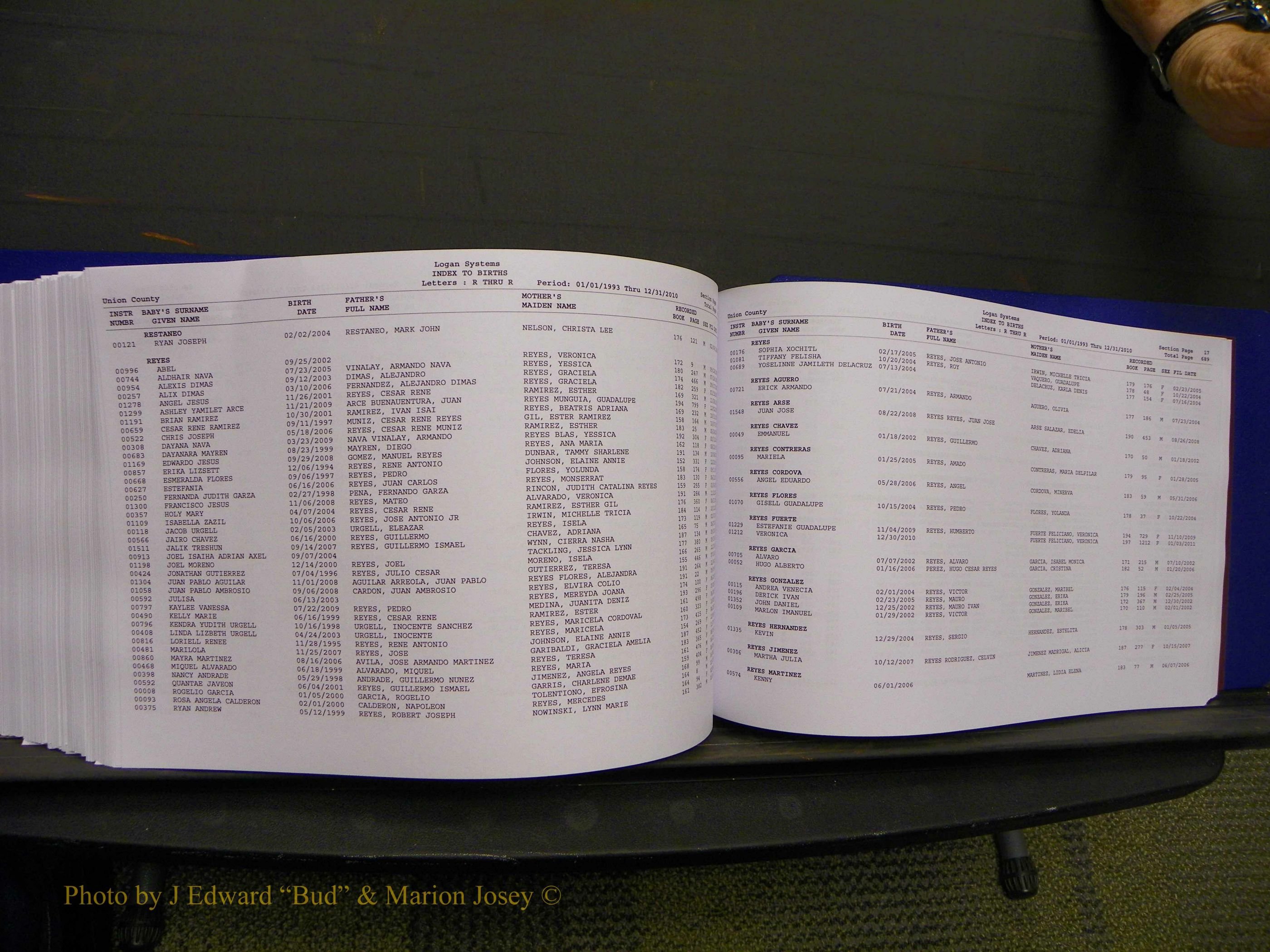 Union Co, NC Births, A-Z, 1993-2010 (376).JPG