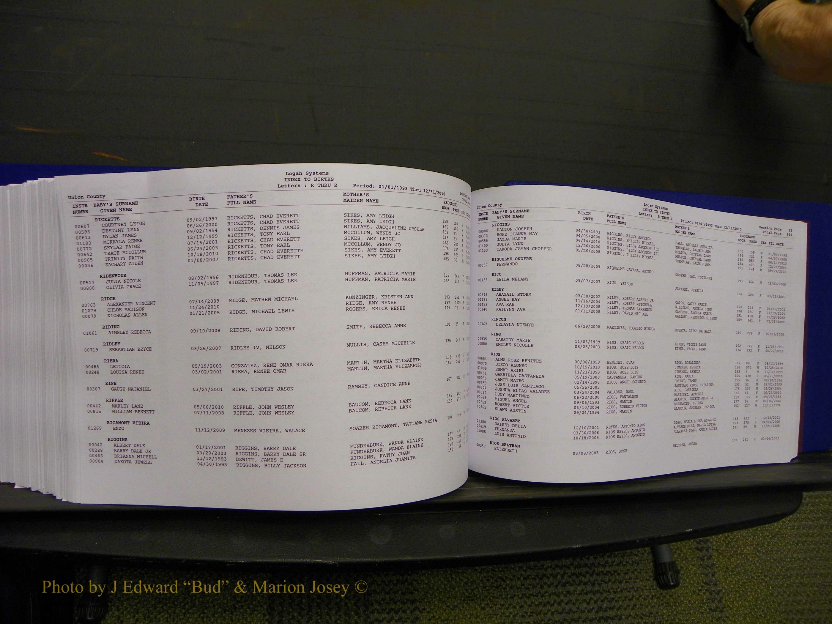 Union Co, NC Births, A-Z, 1993-2010 (380).JPG