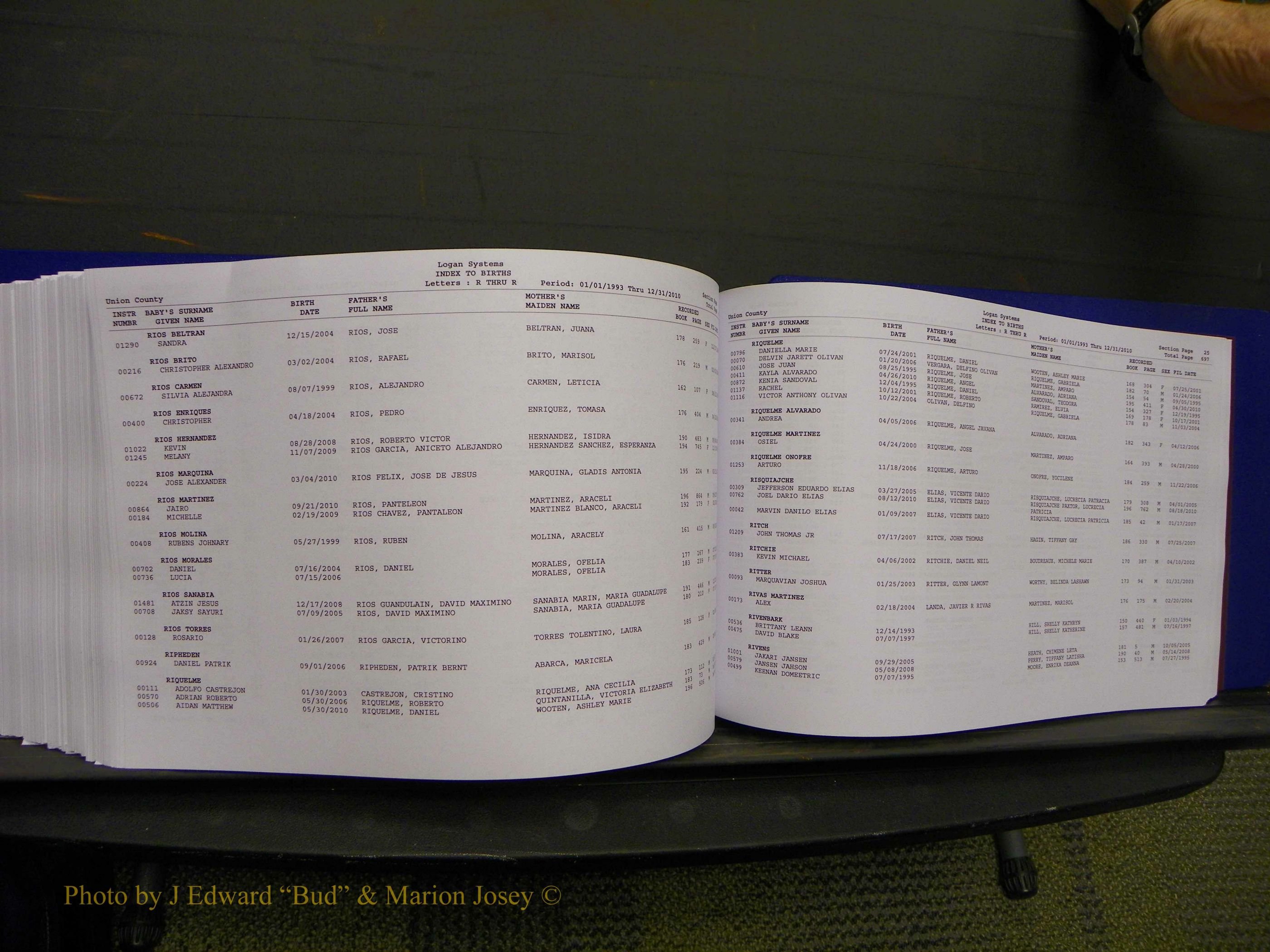 Union Co, NC Births, A-Z, 1993-2010 (381).JPG