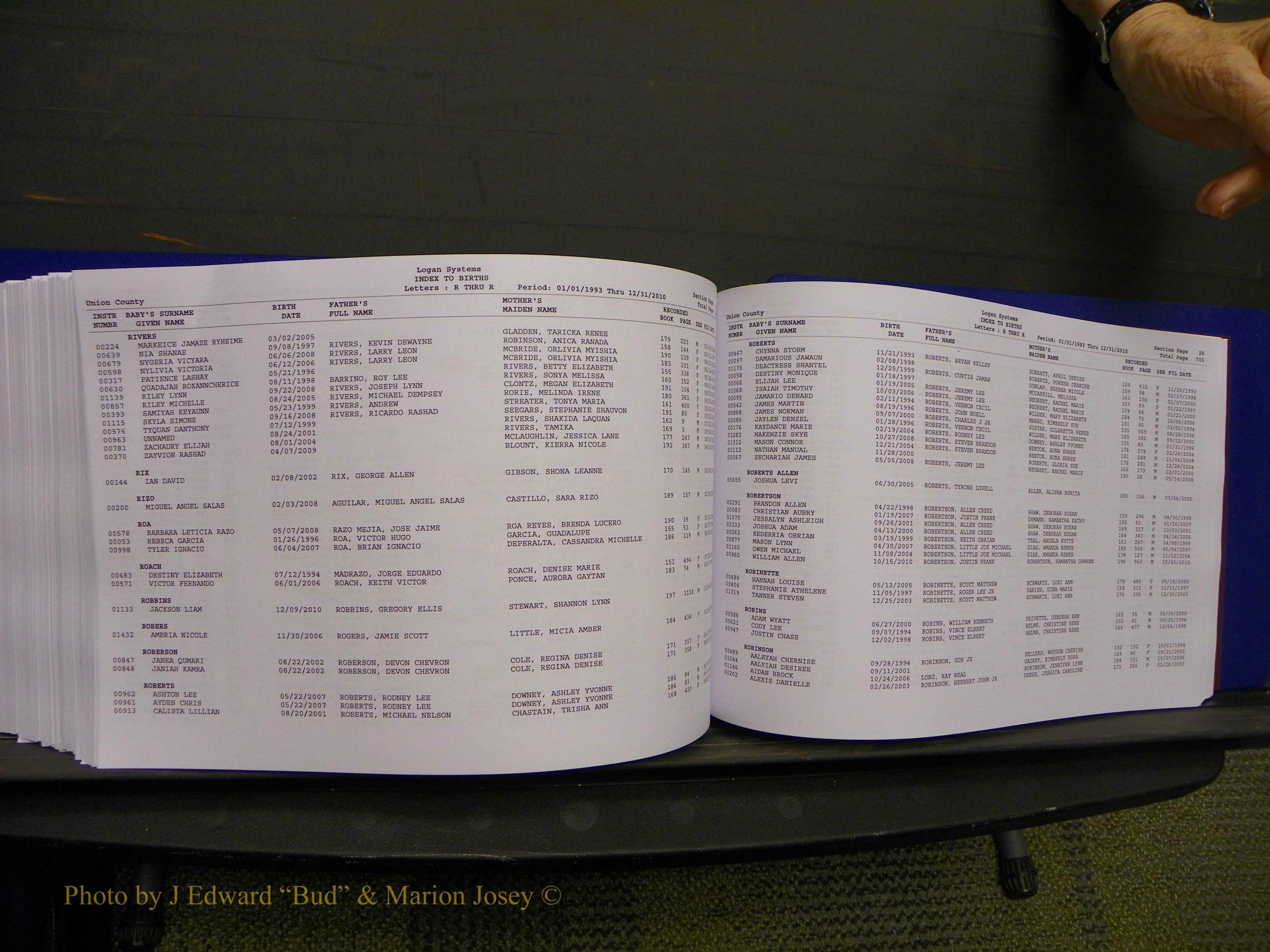 Union Co, NC Births, A-Z, 1993-2010 (382).JPG