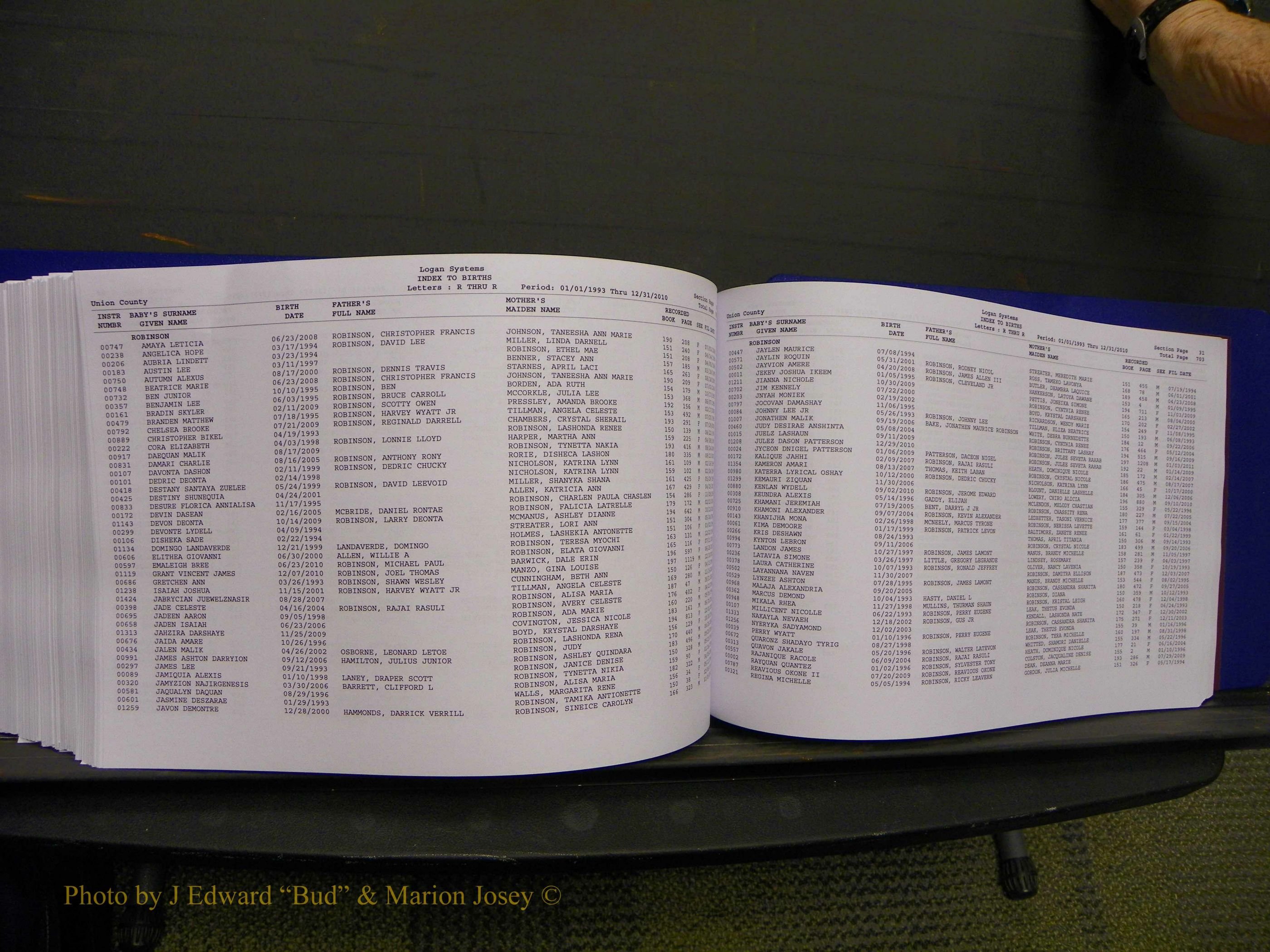 Union Co, NC Births, A-Z, 1993-2010 (385).JPG