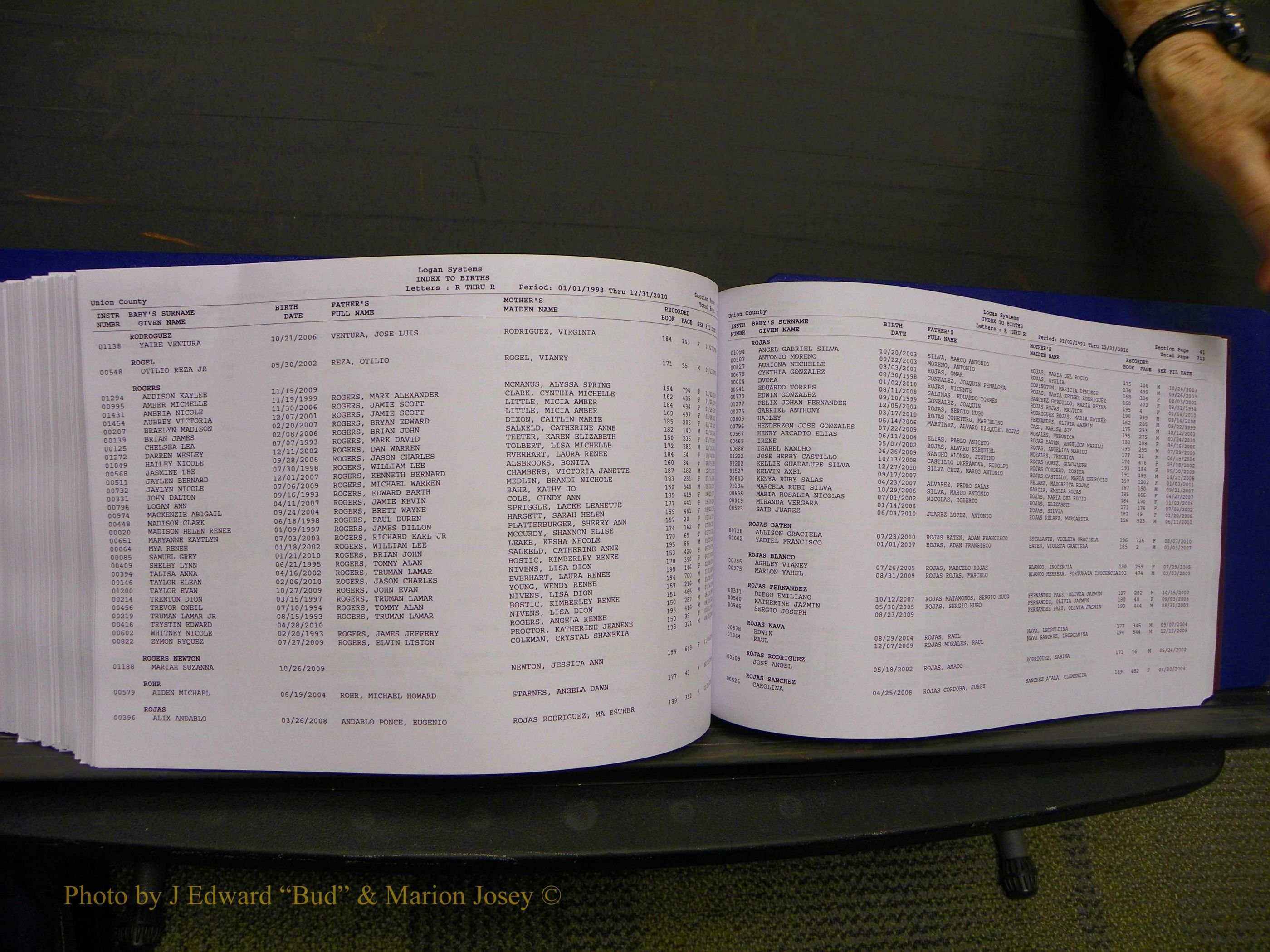 Union Co, NC Births, A-Z, 1993-2010 (389).JPG