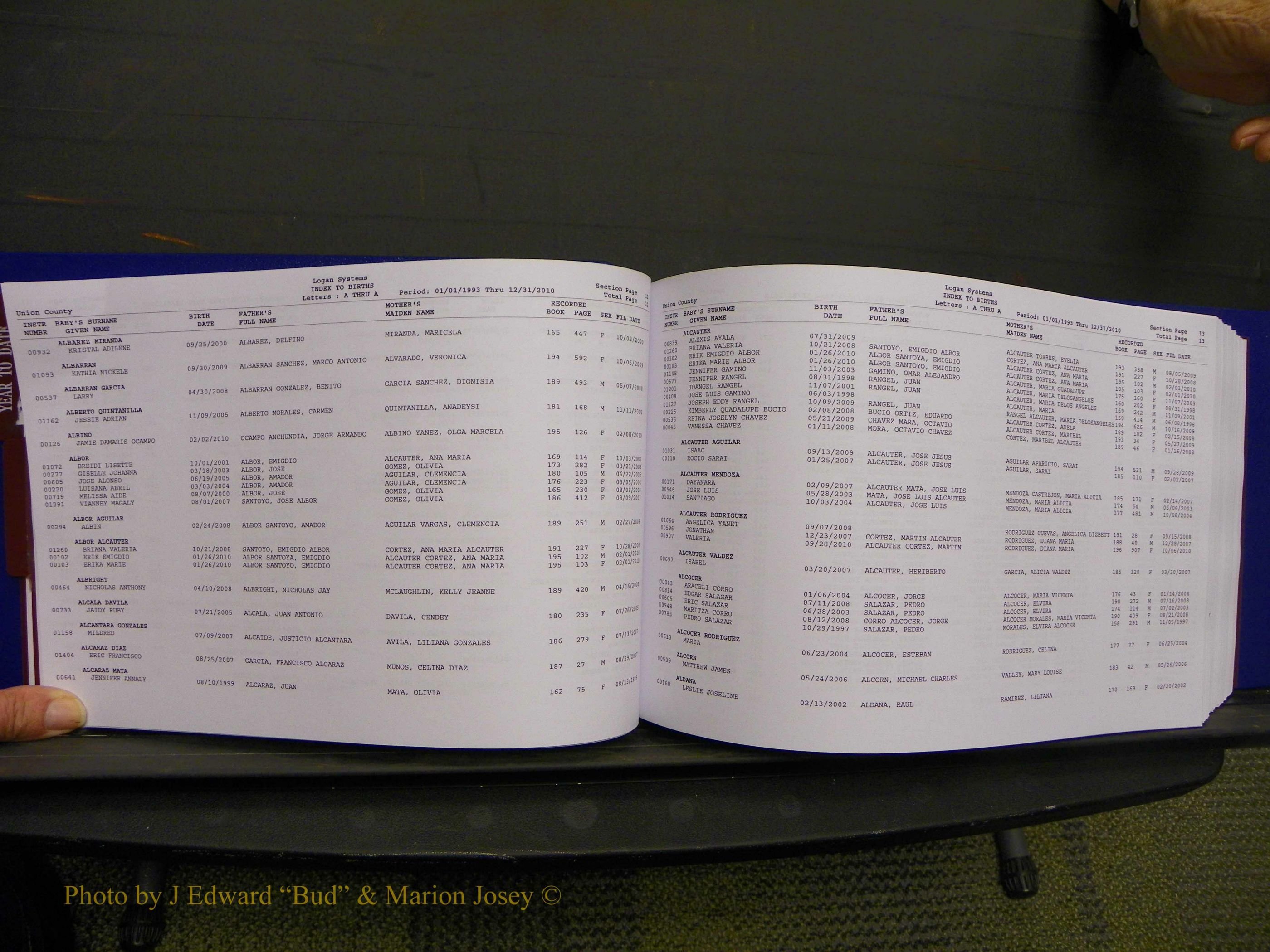 Union Co, NC Births, A-Z, 1993-2010 (39).JPG