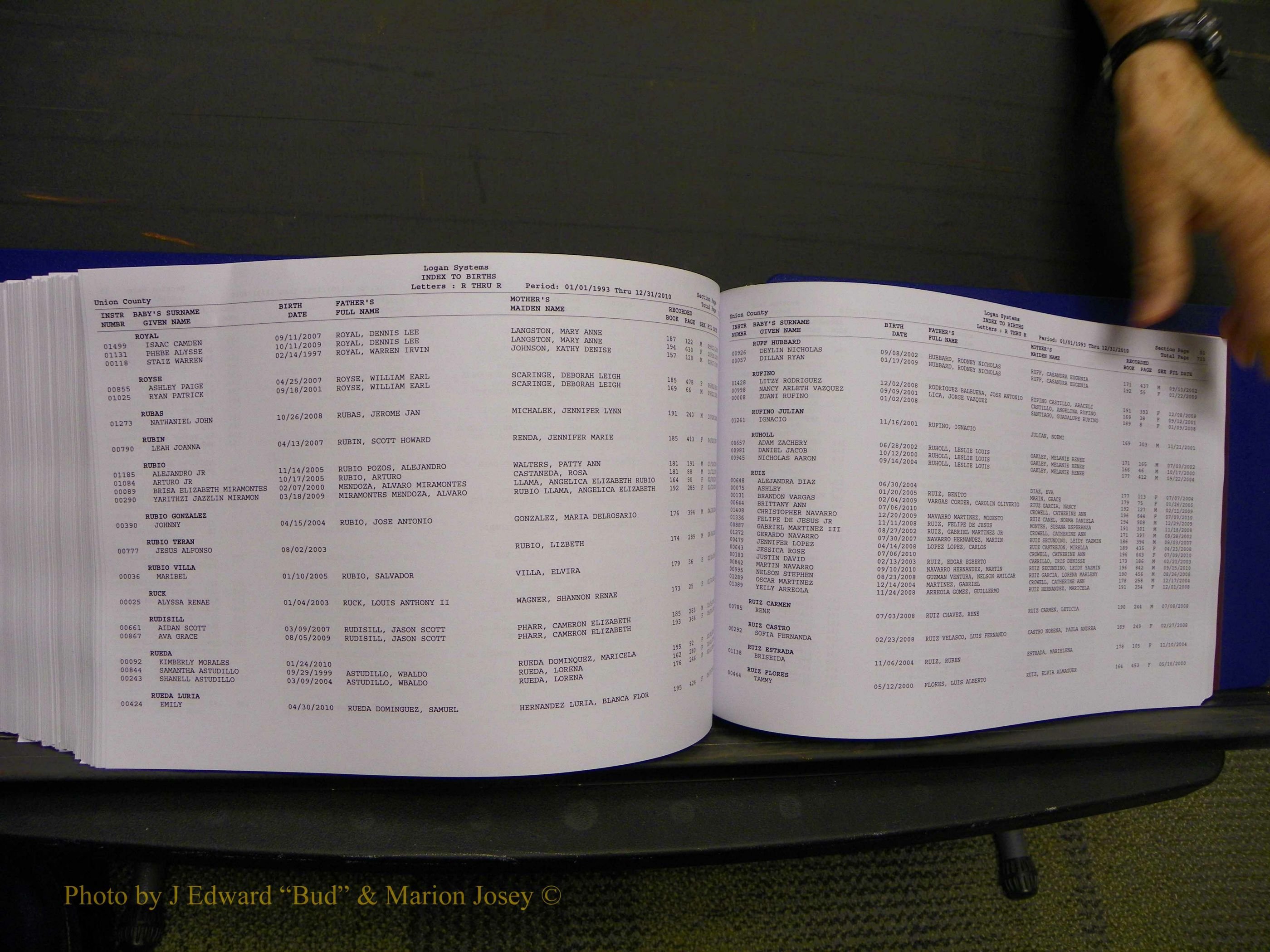Union Co, NC Births, A-Z, 1993-2010 (394).JPG