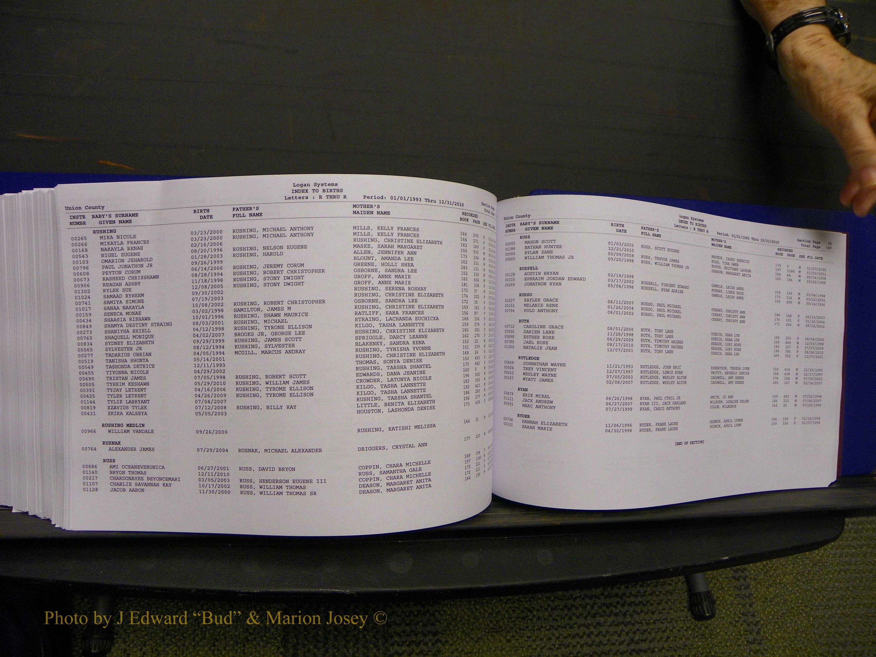 Union Co, NC Births, A-Z, 1993-2010 (396).JPG