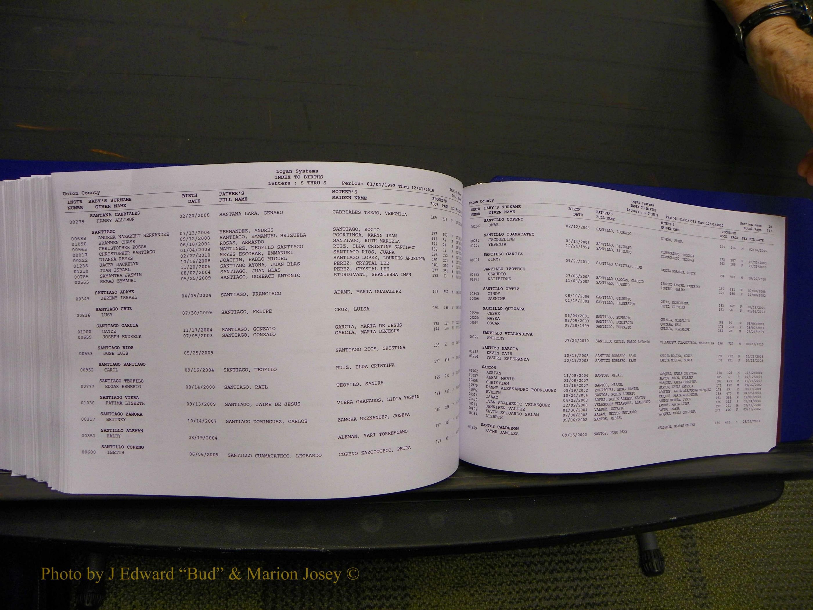 Union Co, NC Births, A-Z, 1993-2010 (406).JPG