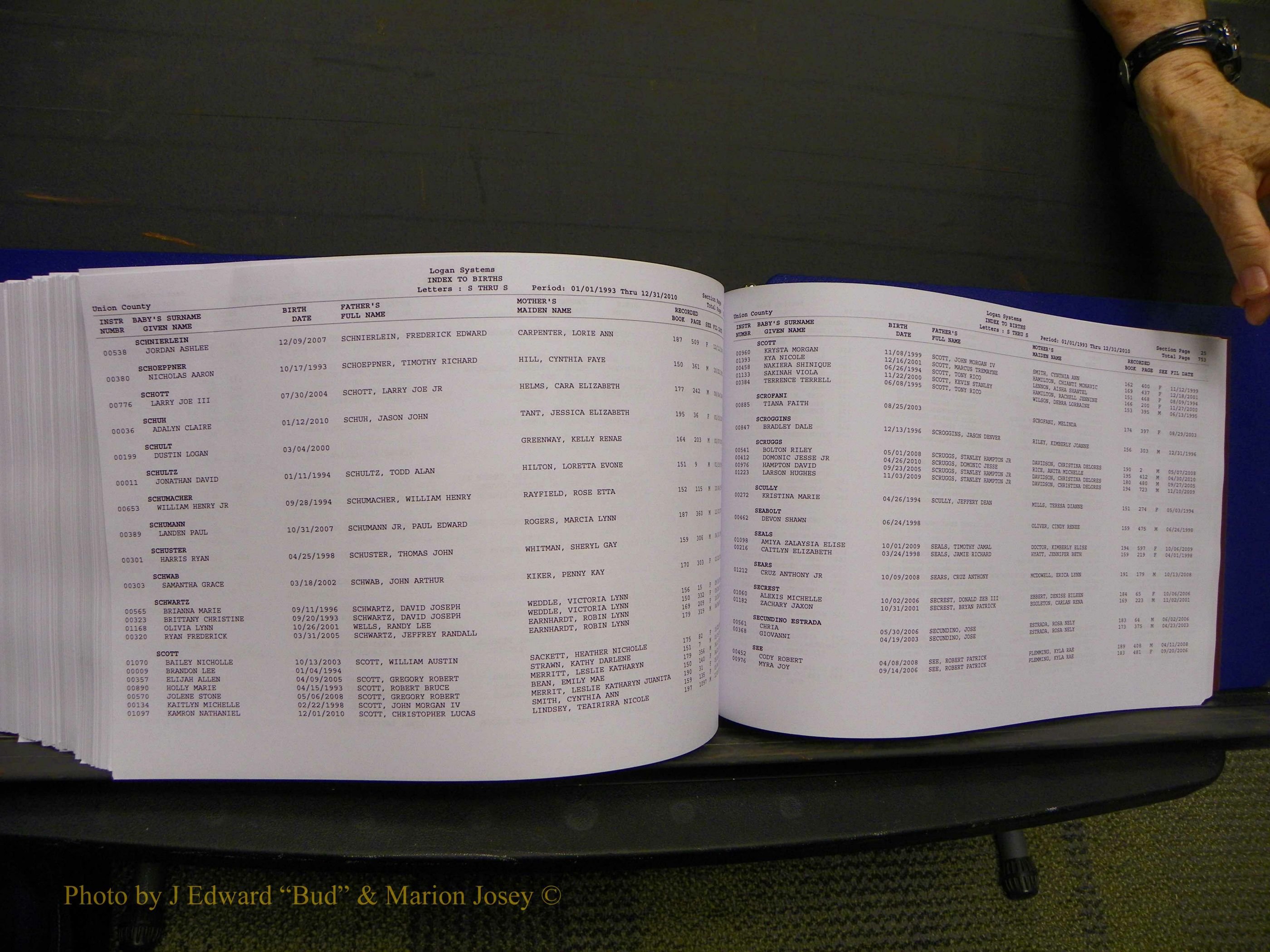 Union Co, NC Births, A-Z, 1993-2010 (409).JPG