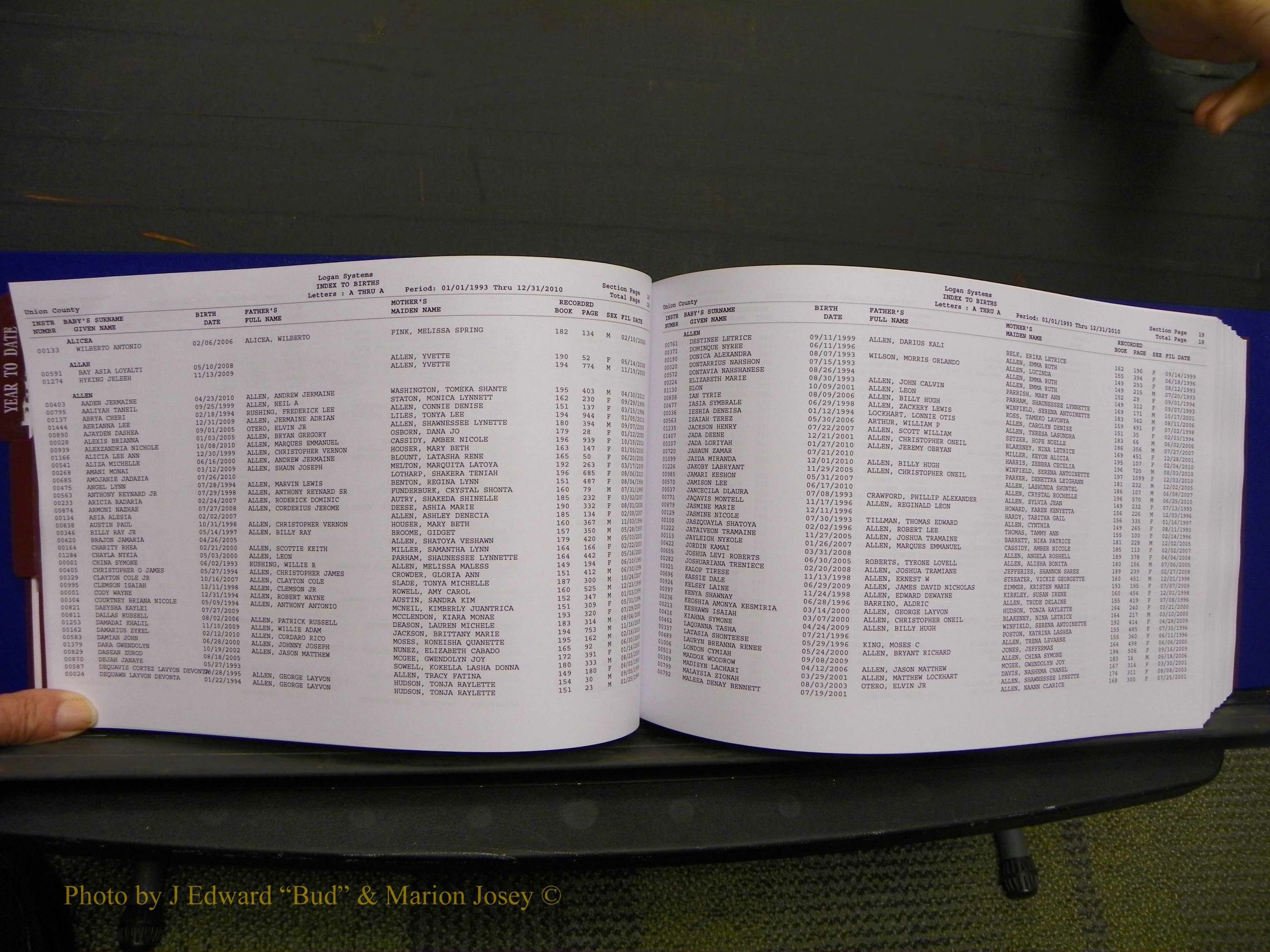 Union Co, NC Births, A-Z, 1993-2010 (41).JPG