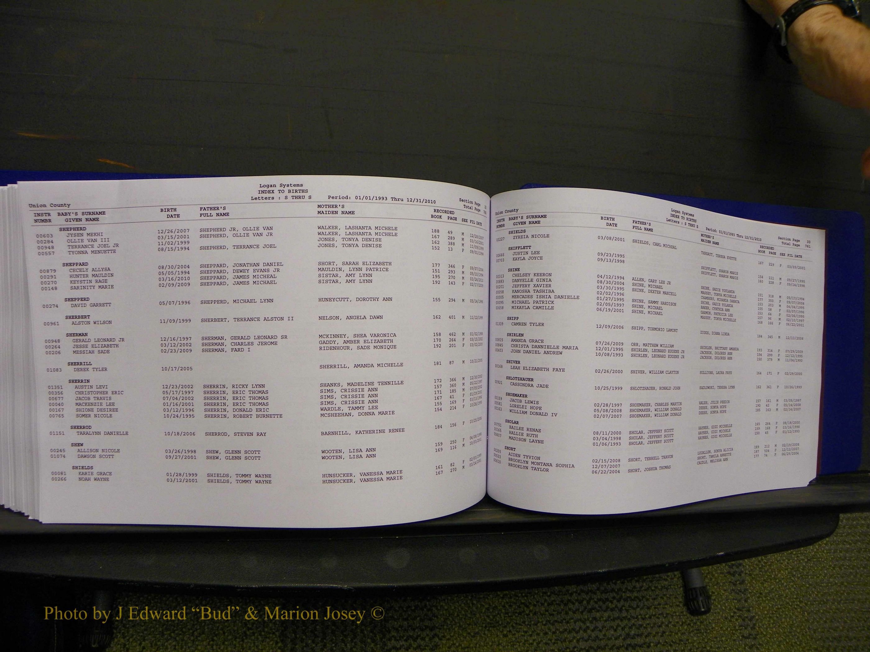 Union Co, NC Births, A-Z, 1993-2010 (413).JPG