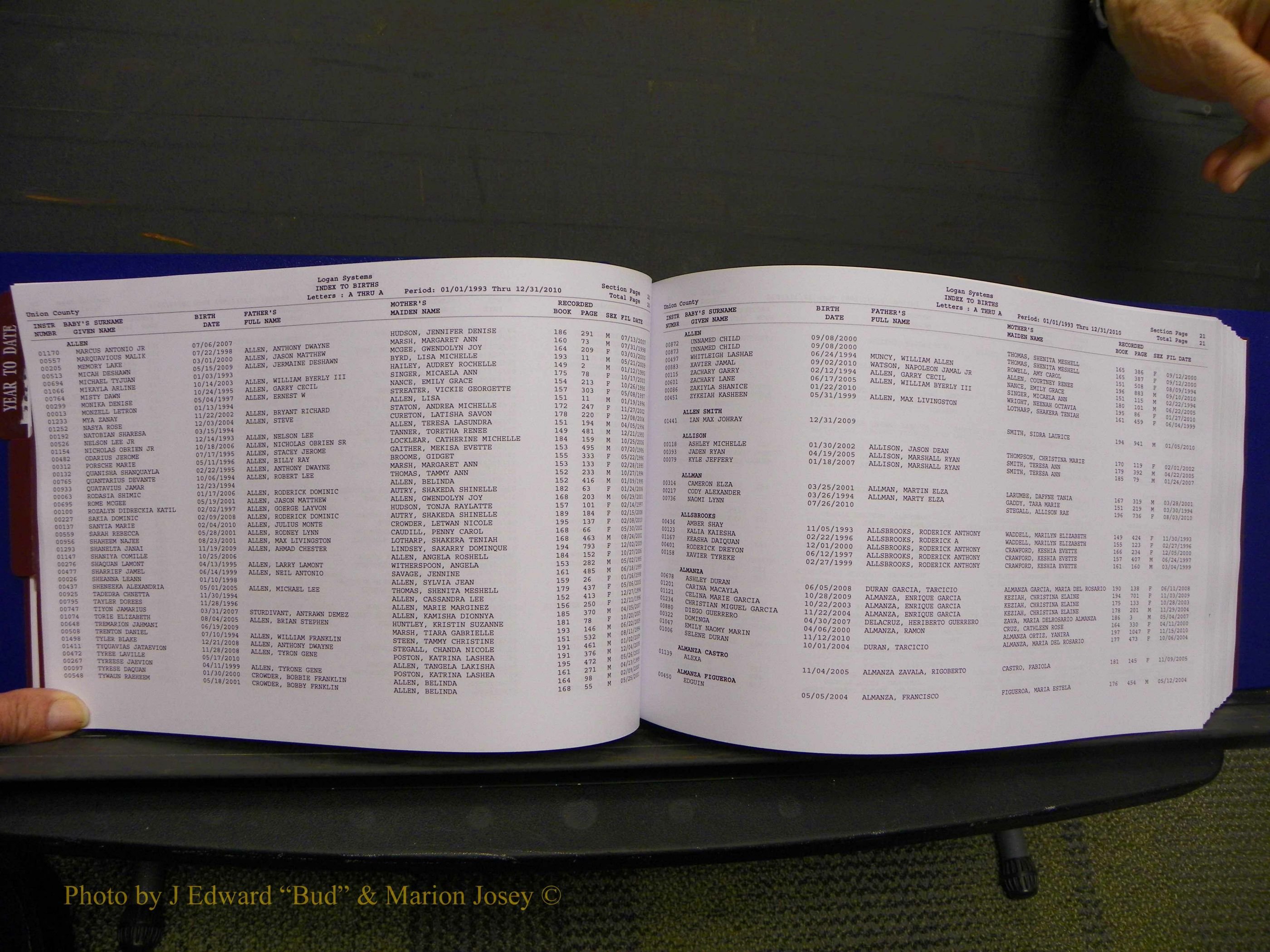 Union Co, NC Births, A-Z, 1993-2010 (42).JPG