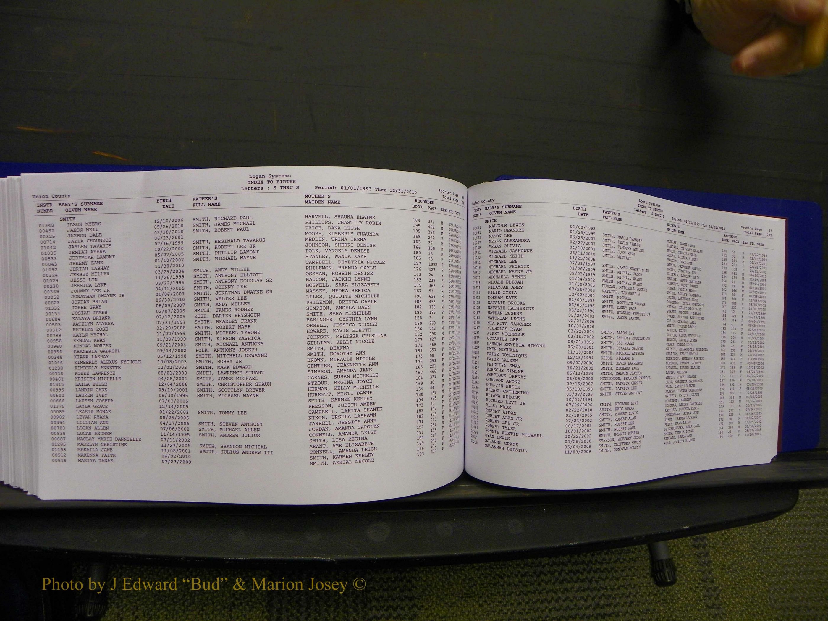 Union Co, NC Births, A-Z, 1993-2010 (420).JPG