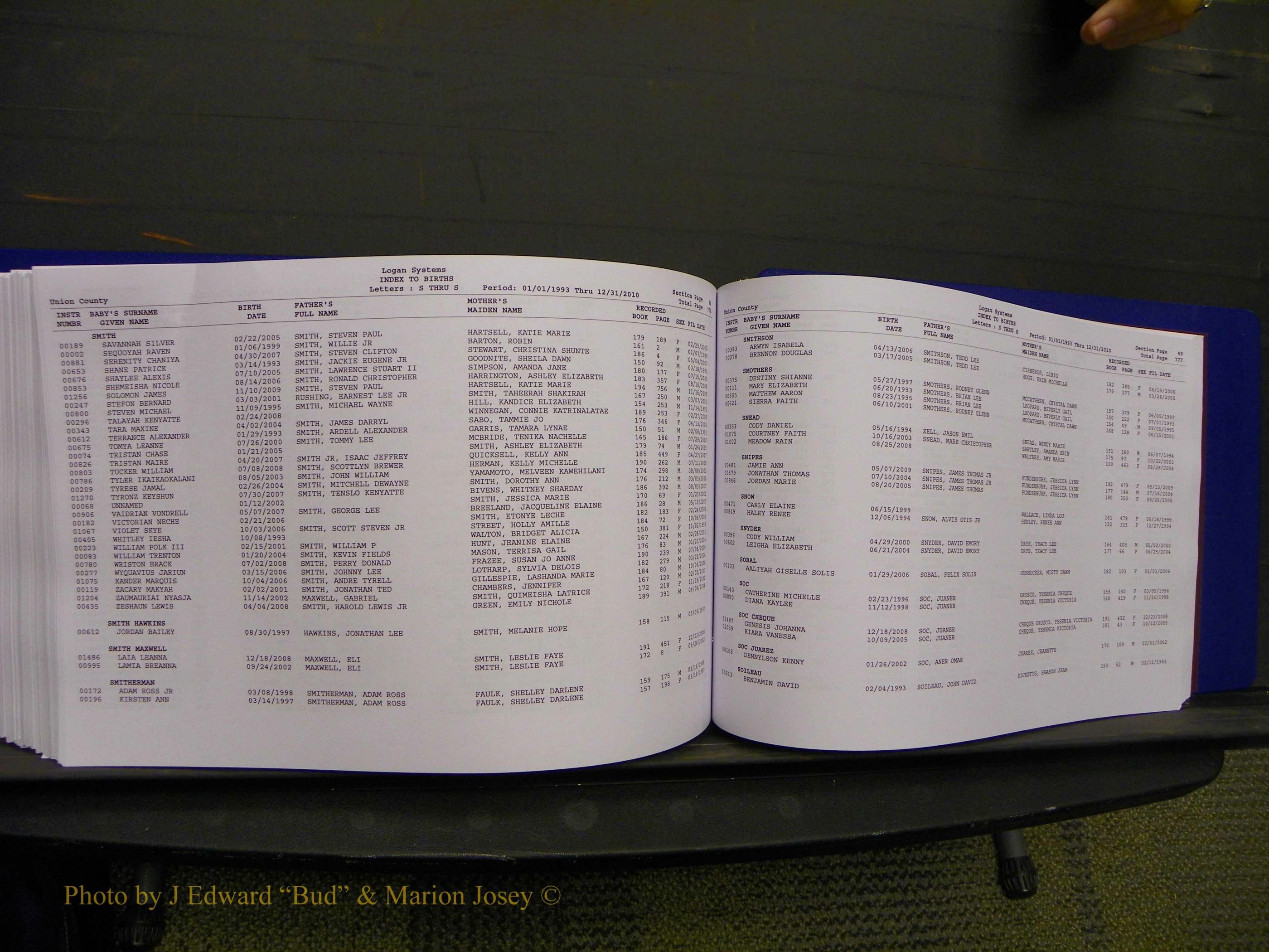 Union Co, NC Births, A-Z, 1993-2010 (421).JPG
