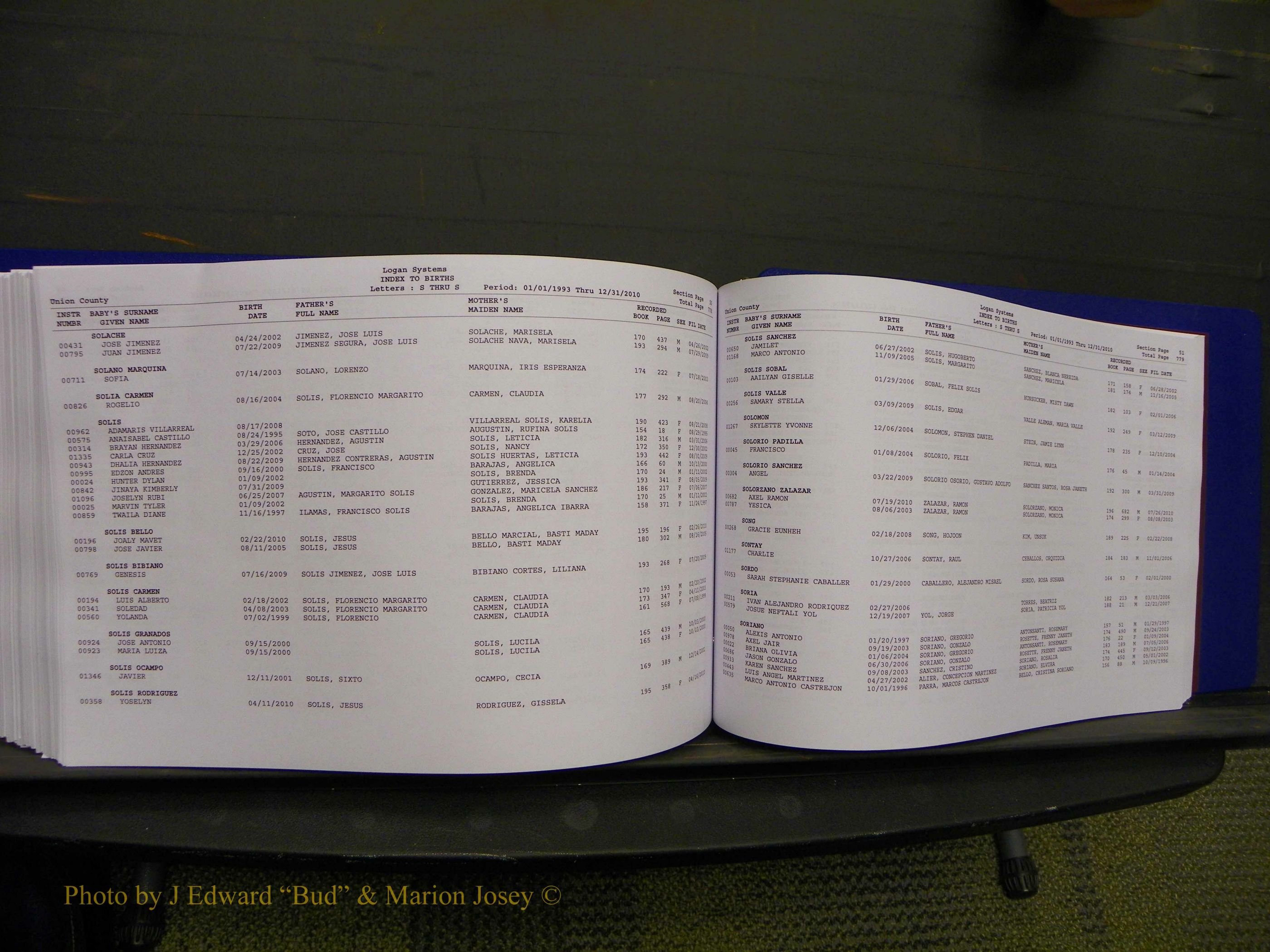 Union Co, NC Births, A-Z, 1993-2010 (423).JPG