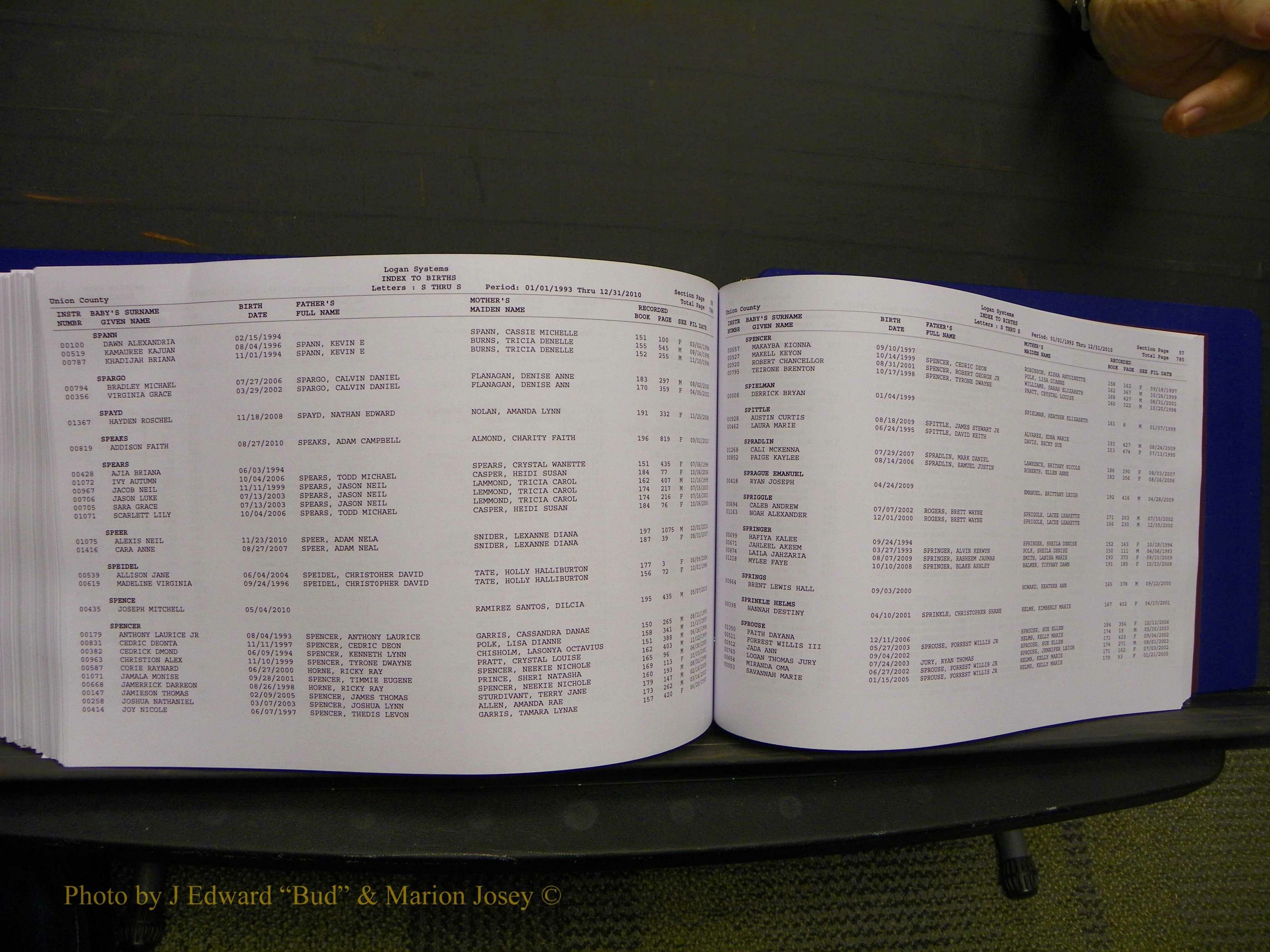 Union Co, NC Births, A-Z, 1993-2010 (425).JPG