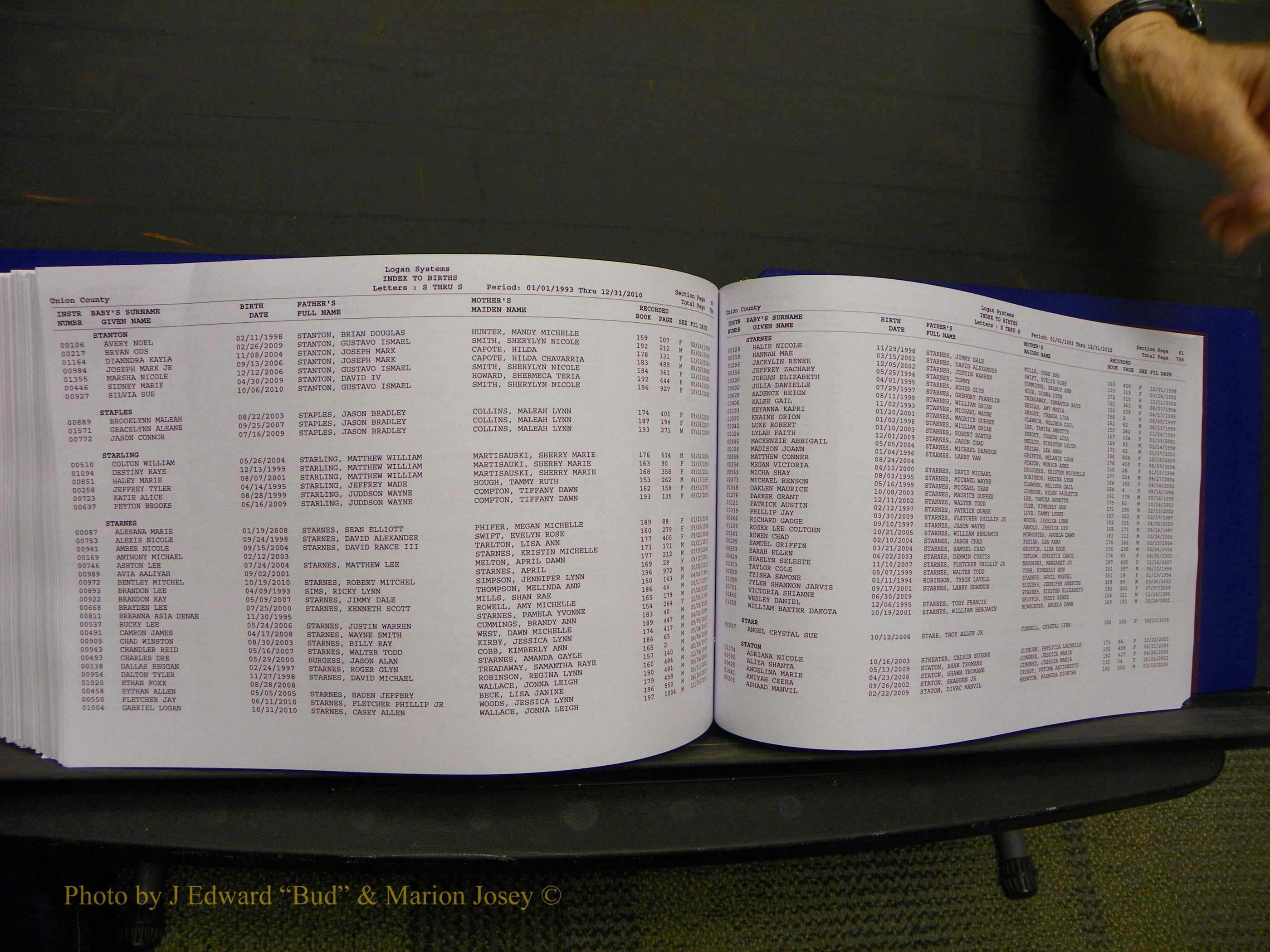 Union Co, NC Births, A-Z, 1993-2010 (427).JPG