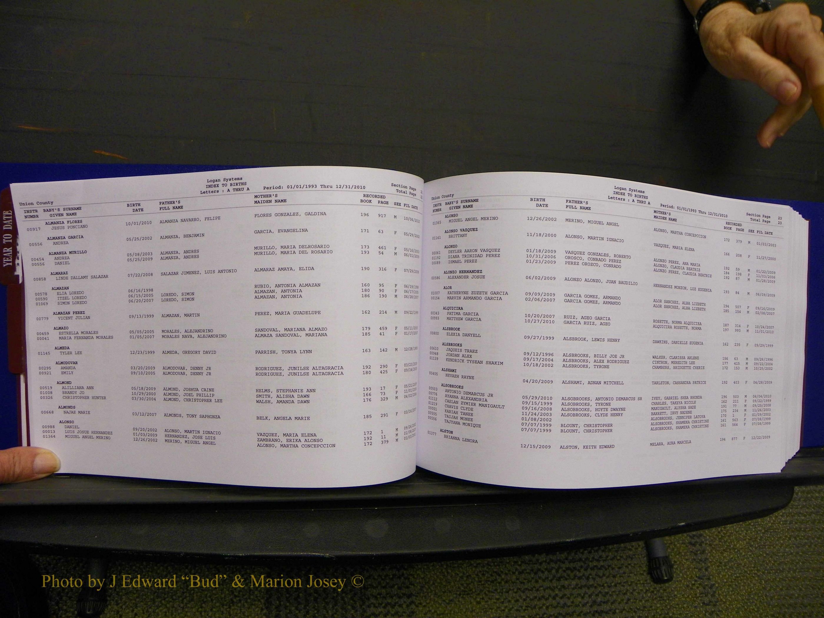Union Co, NC Births, A-Z, 1993-2010 (43).JPG