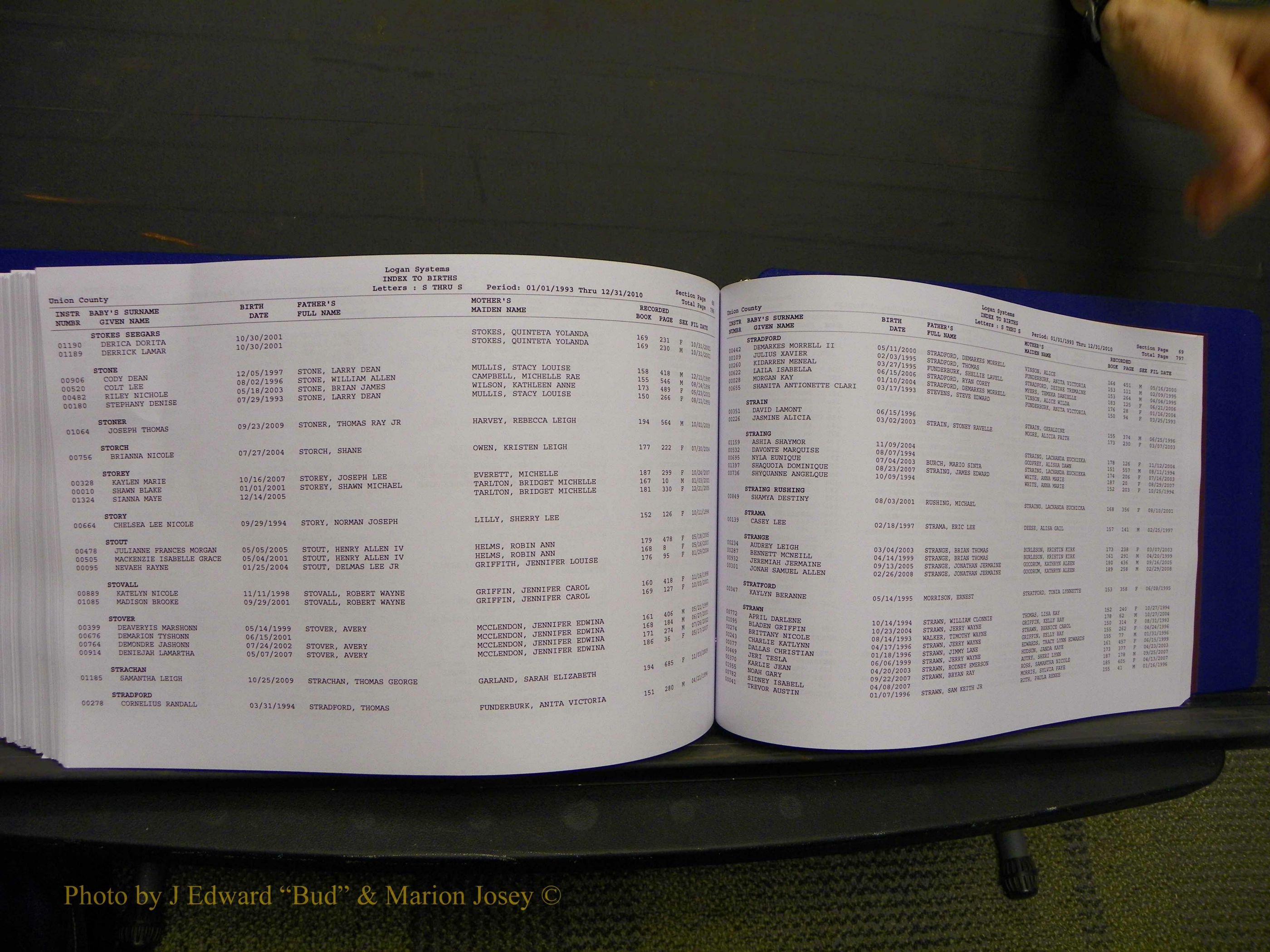 Union Co, NC Births, A-Z, 1993-2010 (431).JPG
