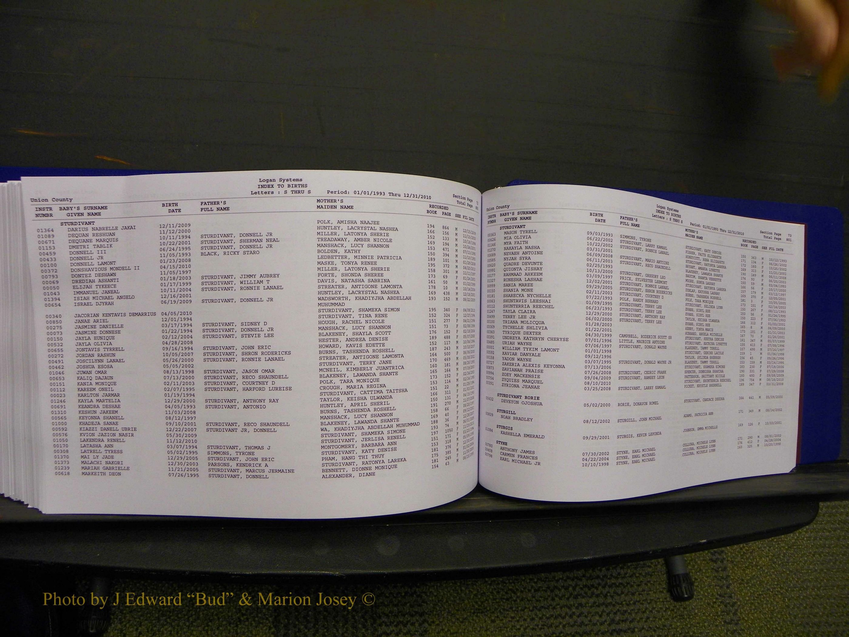 Union Co, NC Births, A-Z, 1993-2010 (434).JPG