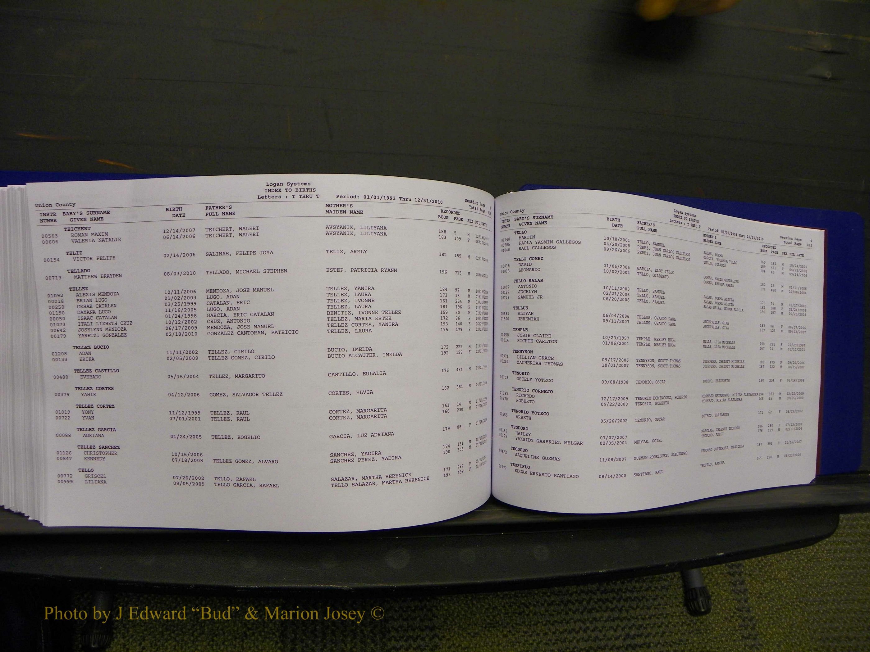 Union Co, NC Births, A-Z, 1993-2010 (440).JPG