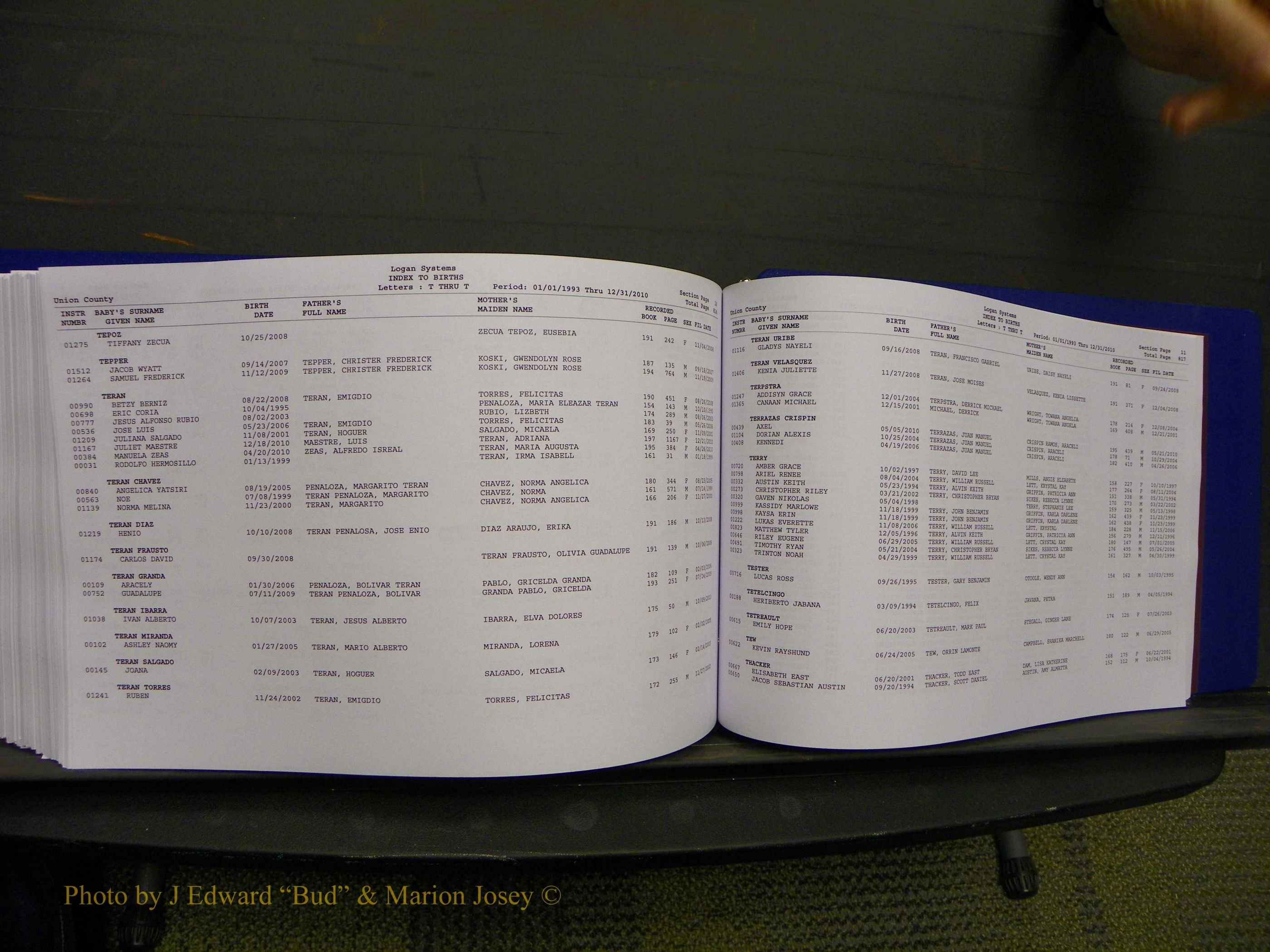 Union Co, NC Births, A-Z, 1993-2010 (441).JPG